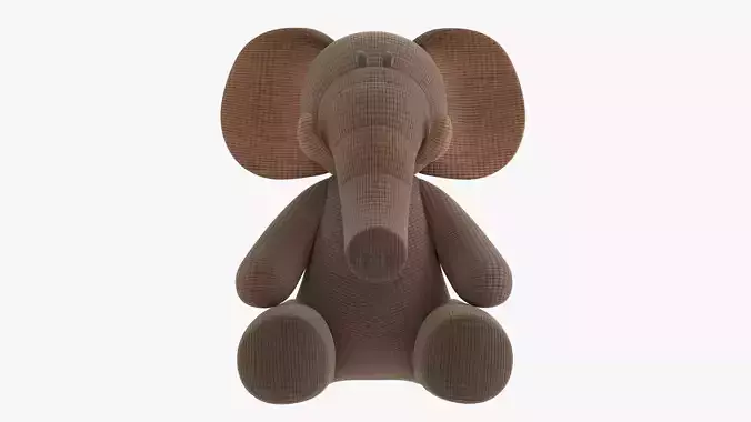 Elephant toy soft v1 3D model