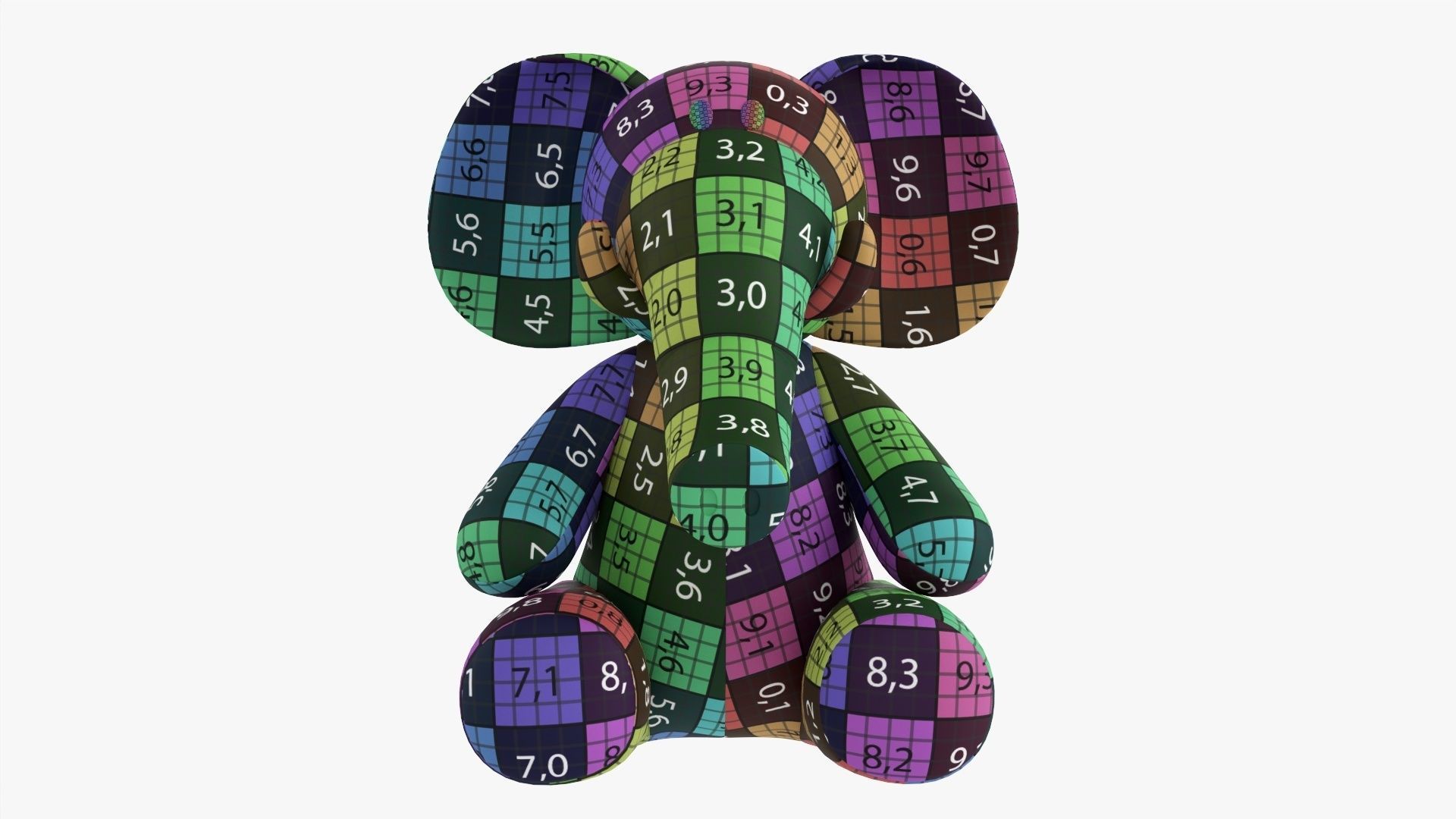 Elephant toy soft v2 3D model_14