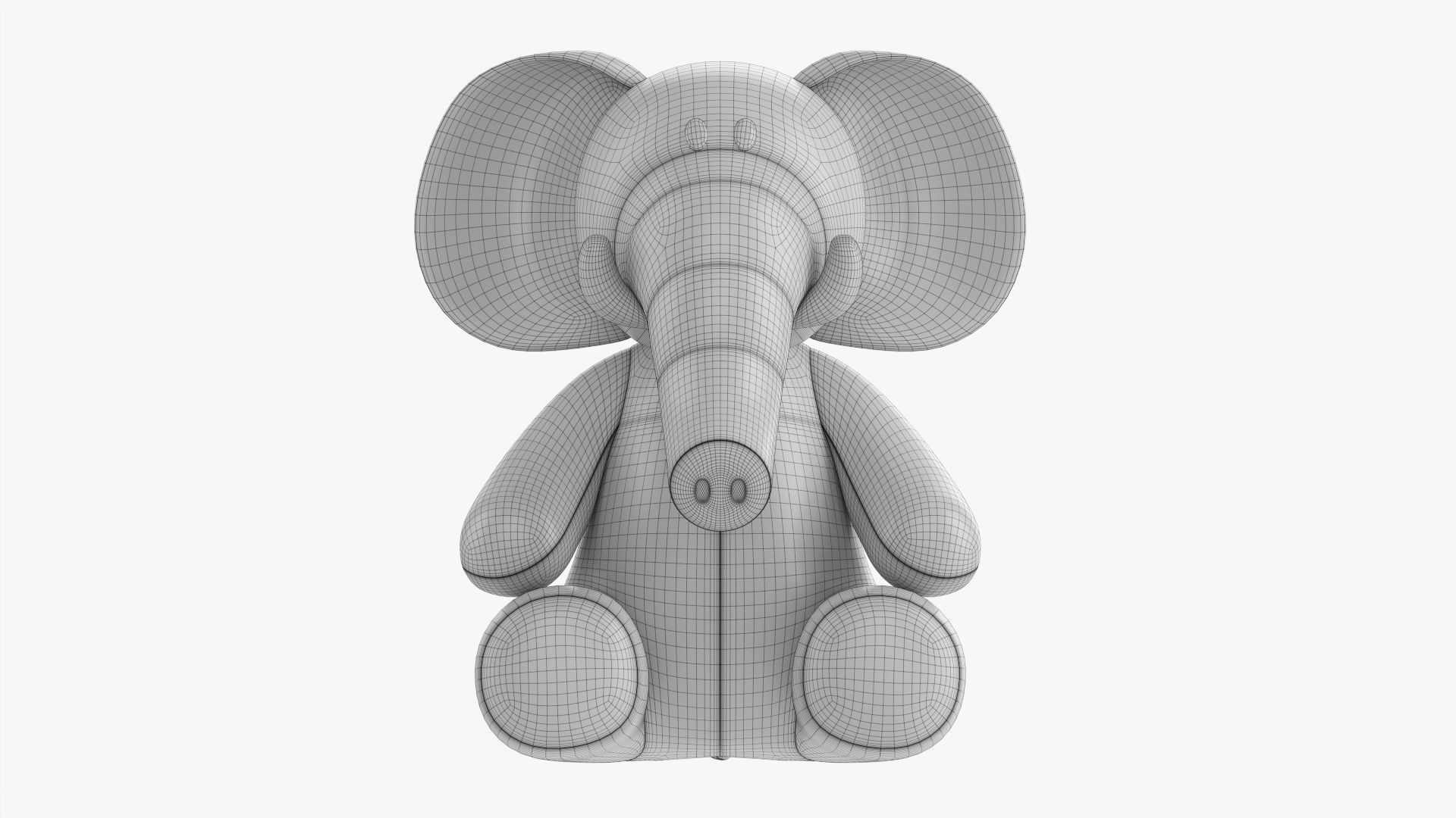 Elephant toy soft v2 3D model_11