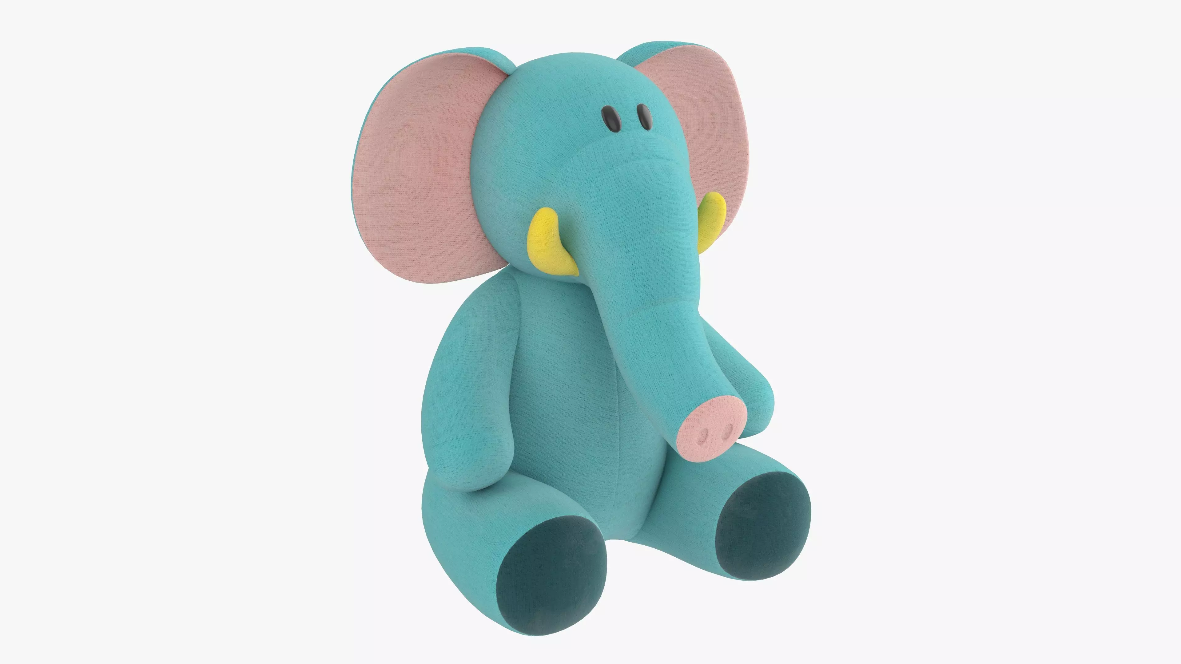 Elephant toy soft v2 3D model_0