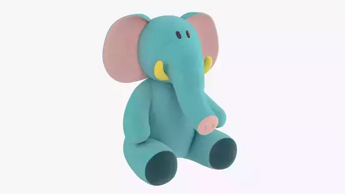 Elephant toy soft v2 3D model