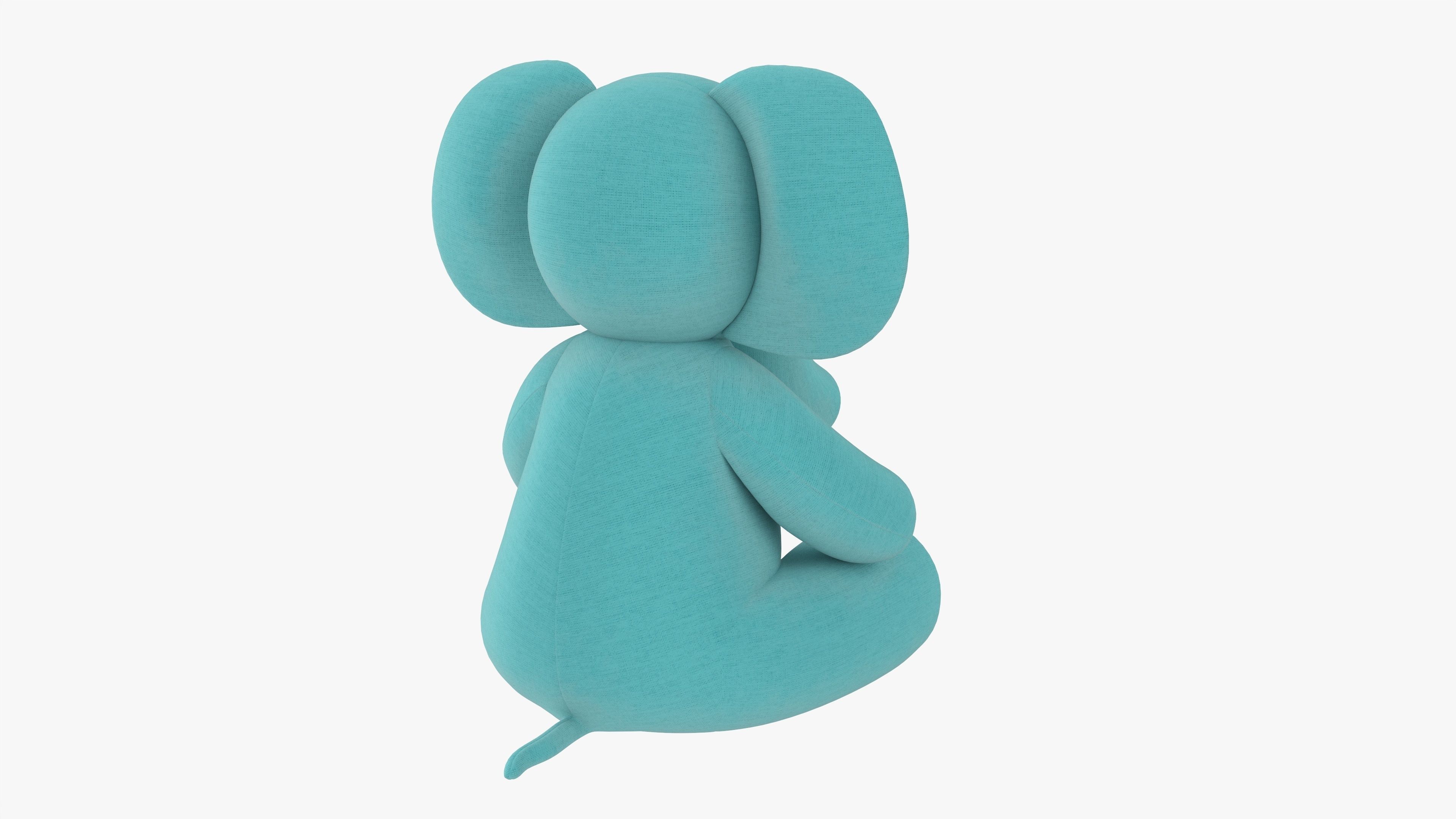 Elephant toy soft v2 3D model_2