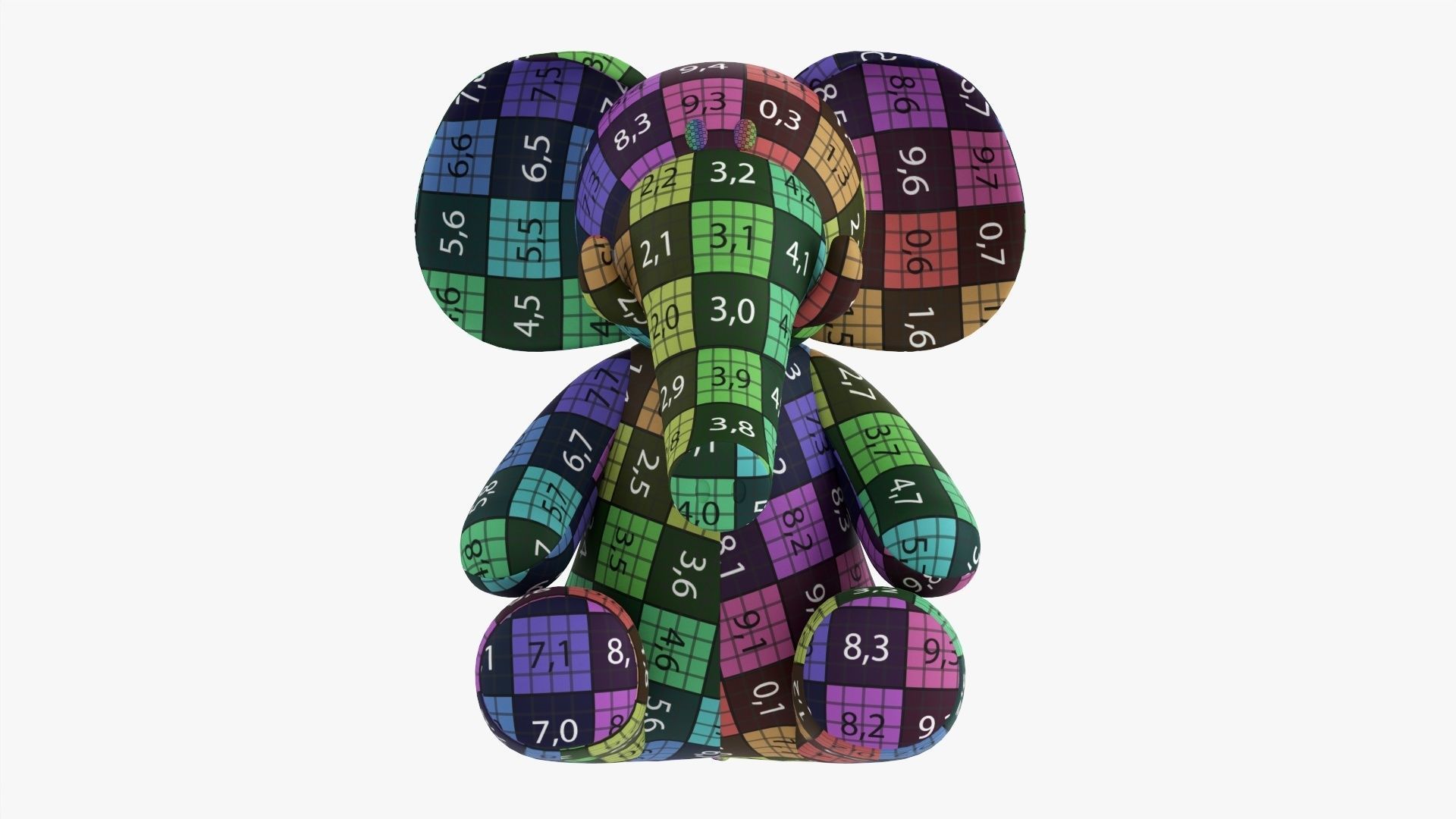 Elephant toy soft v2 3D model_18