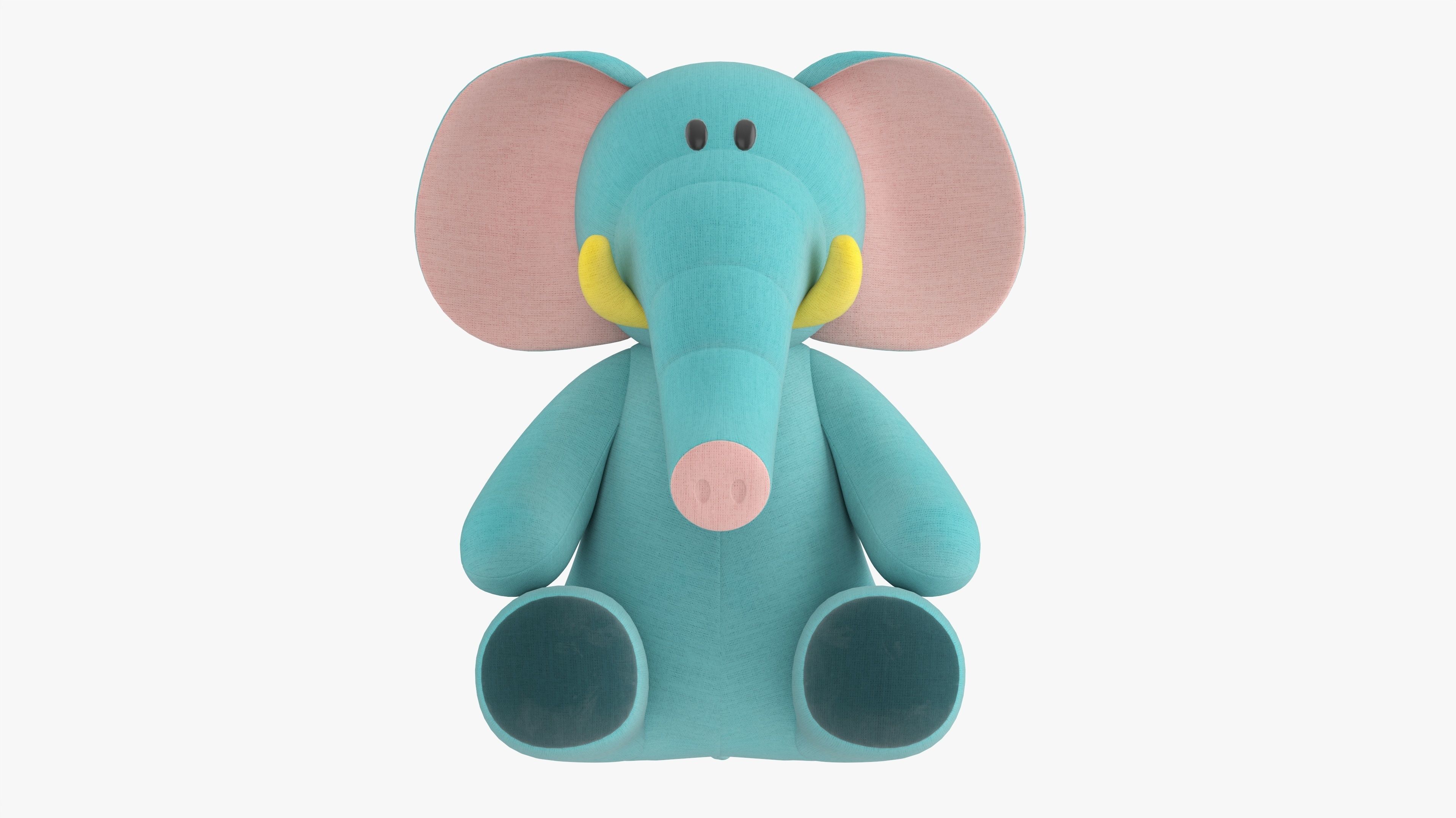 Elephant toy soft v2 3D model_4