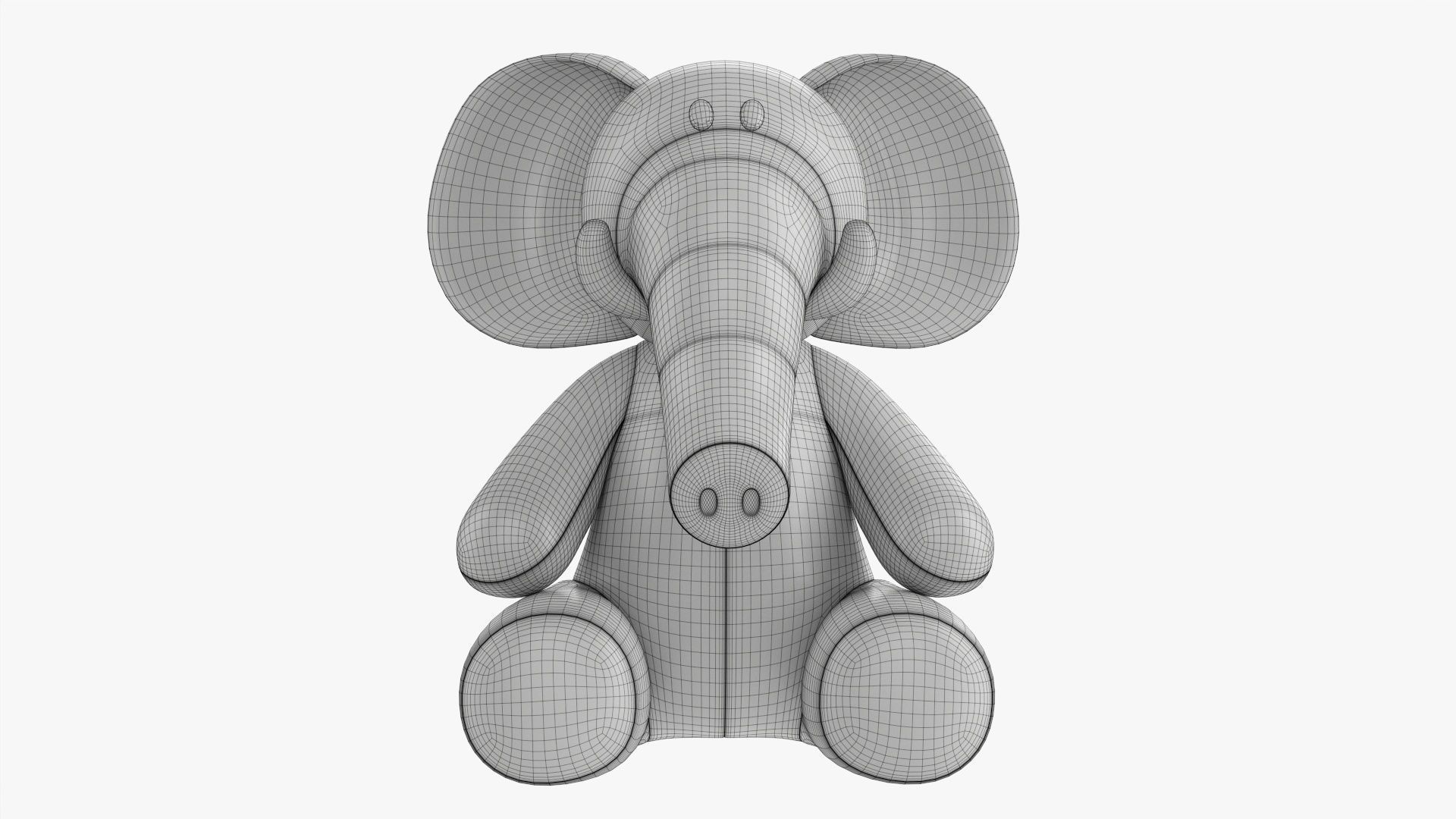Elephant toy soft v2 3D model_7