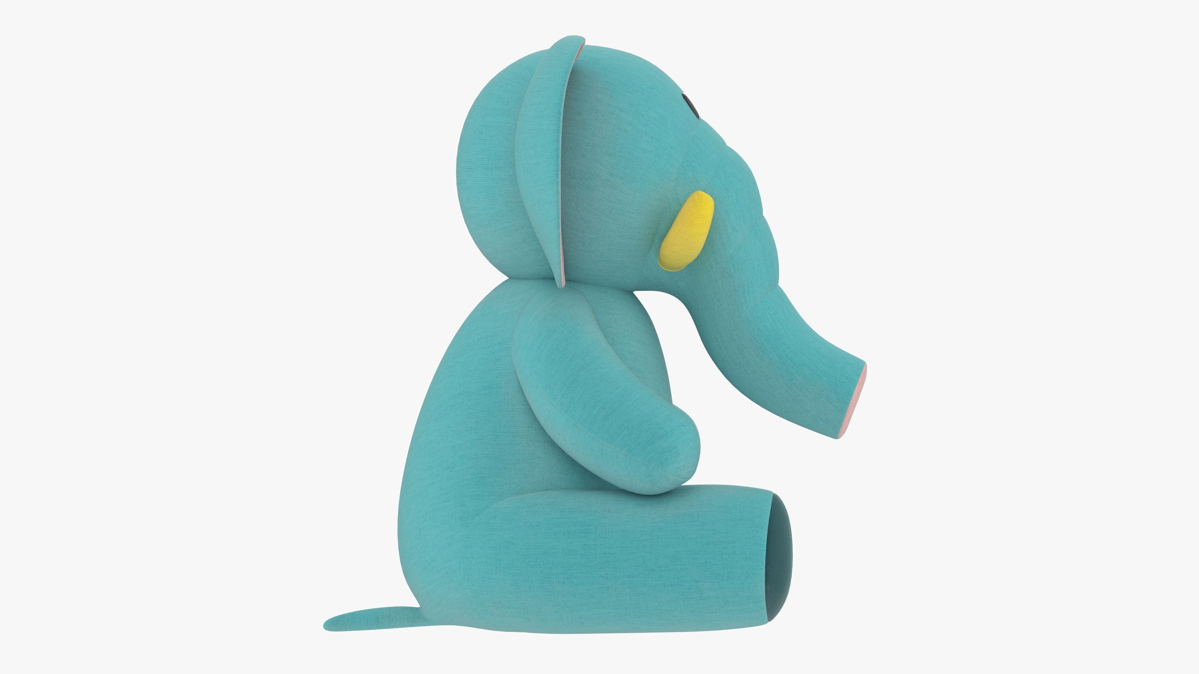 Elephant toy soft v2 3D model_5