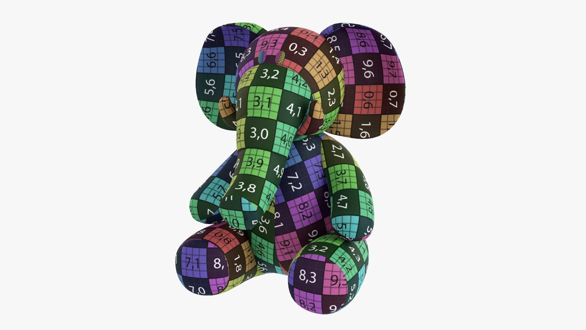 Elephant toy soft v2 3D model_15