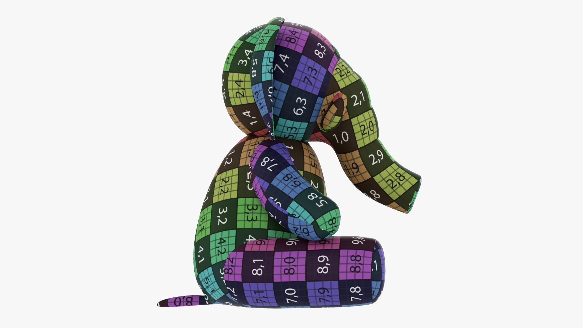 Elephant toy soft v2 3D model_19