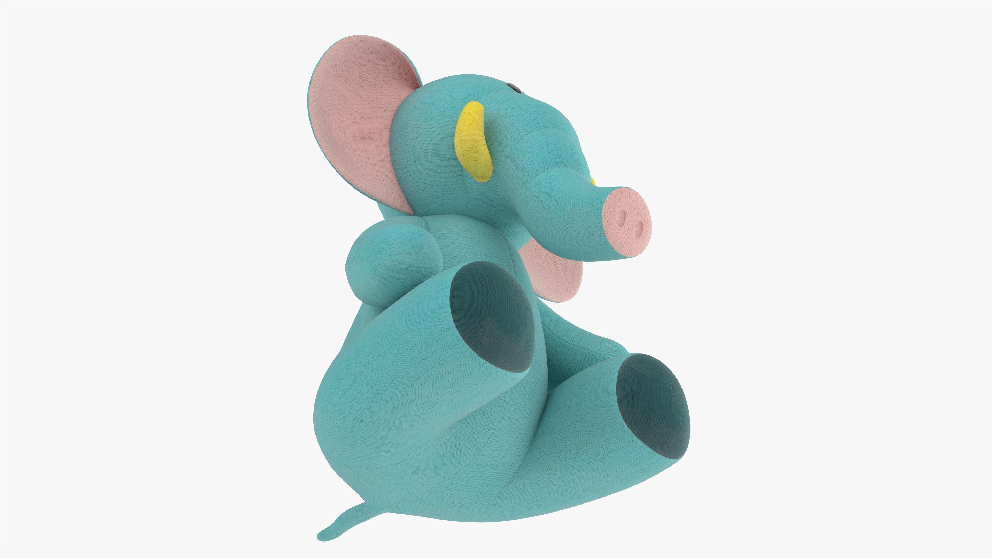 Elephant toy soft v2 3D model_3