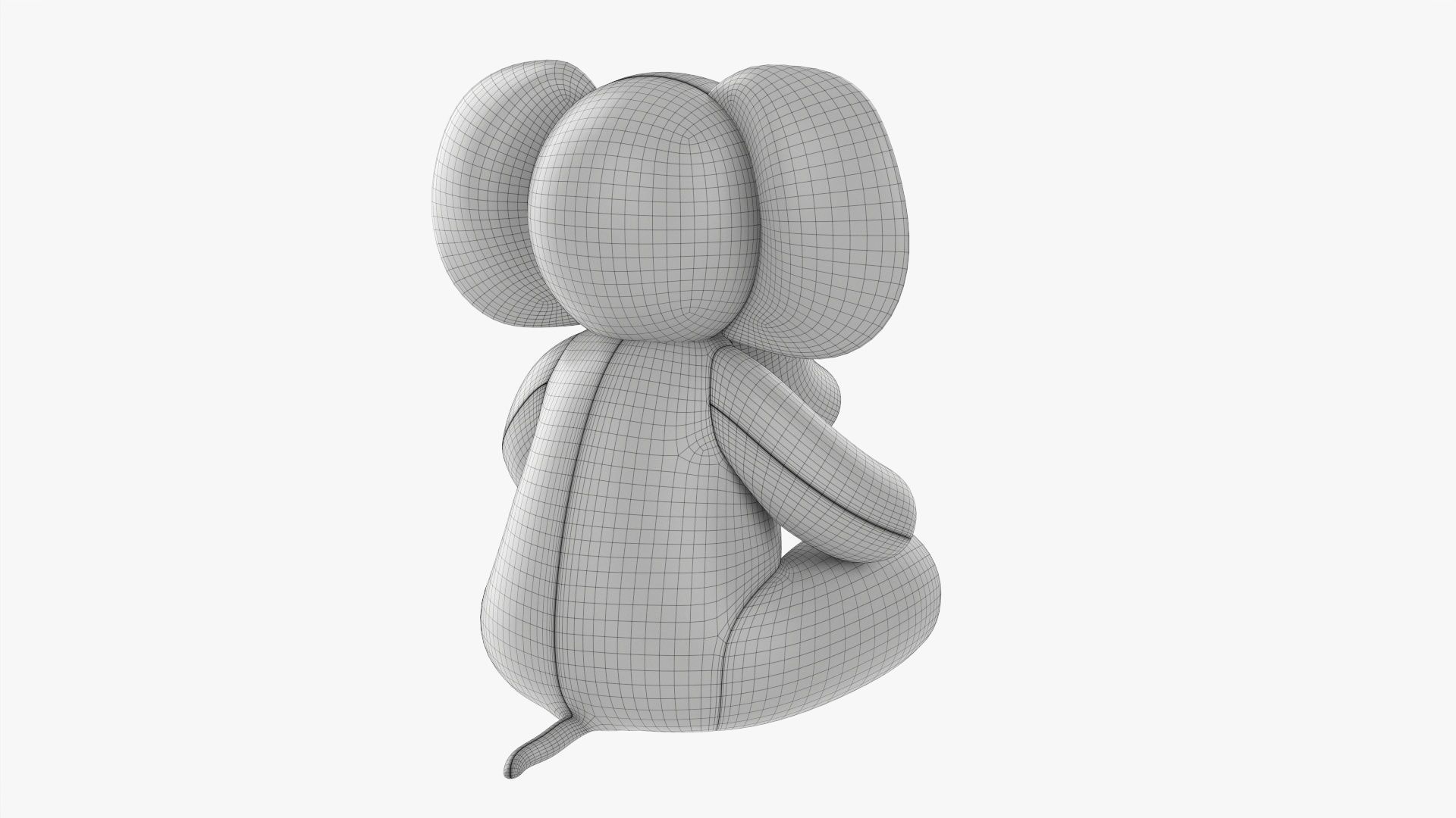 Elephant toy soft v2 3D model_9