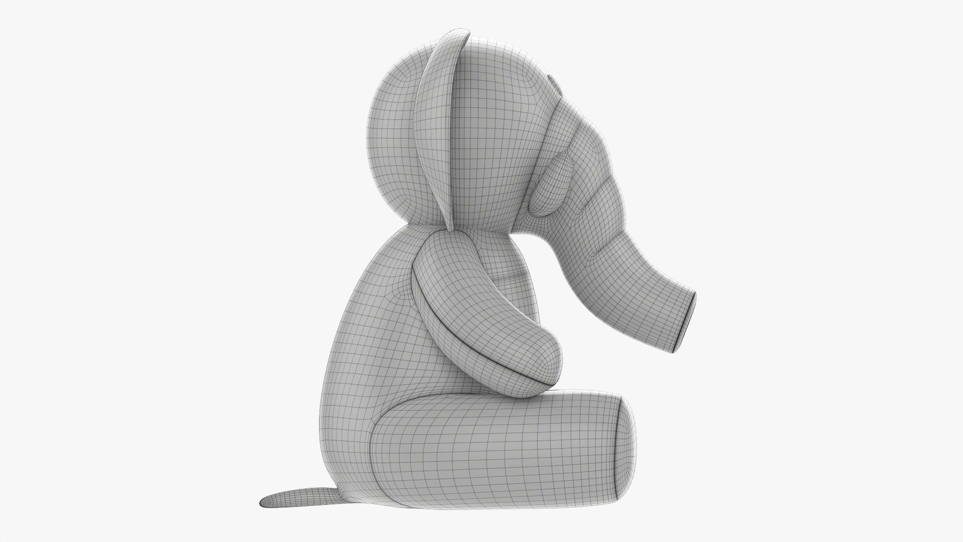 Elephant toy soft v2 3D model_12