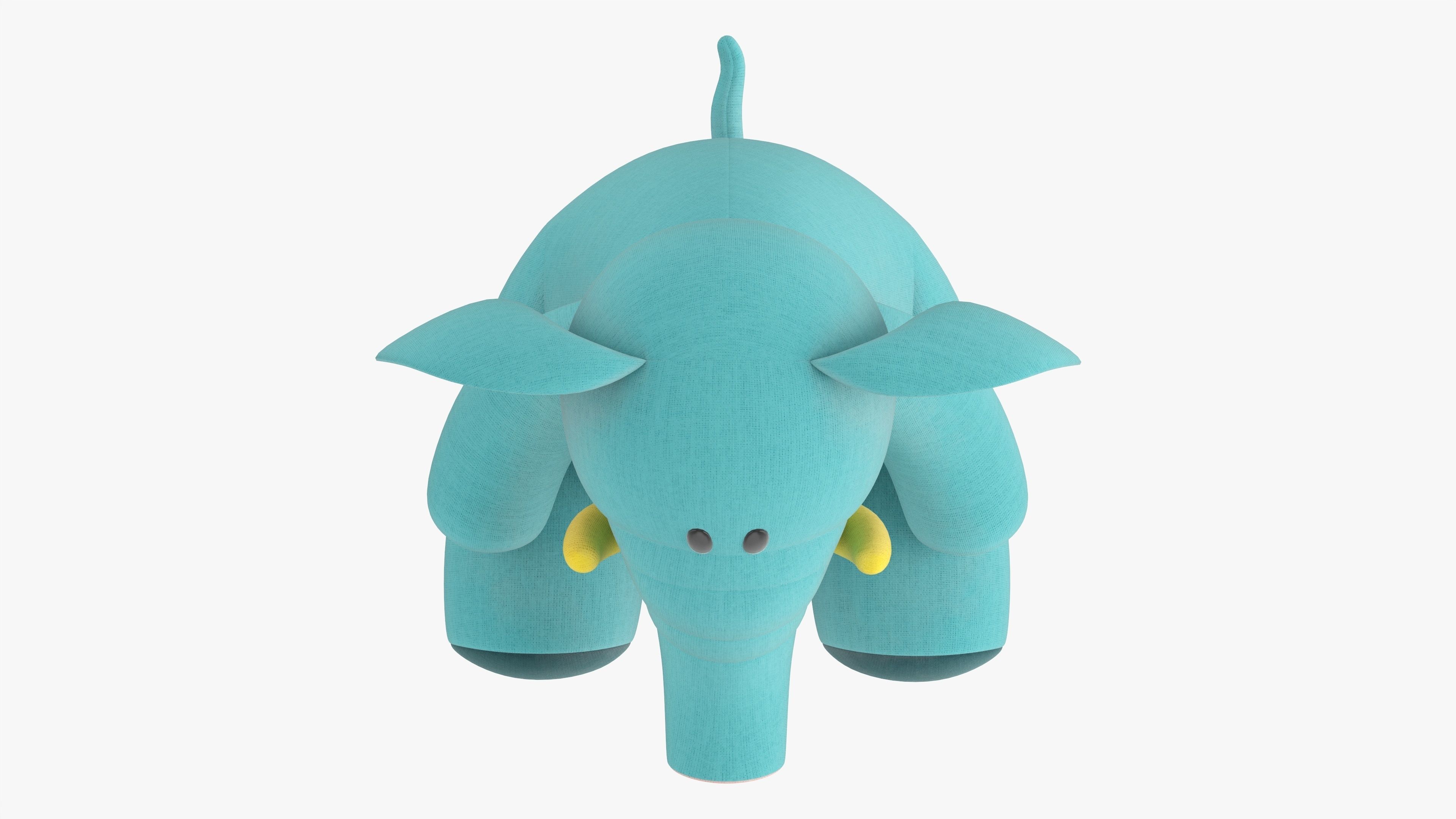 Elephant toy soft v2 3D model_6