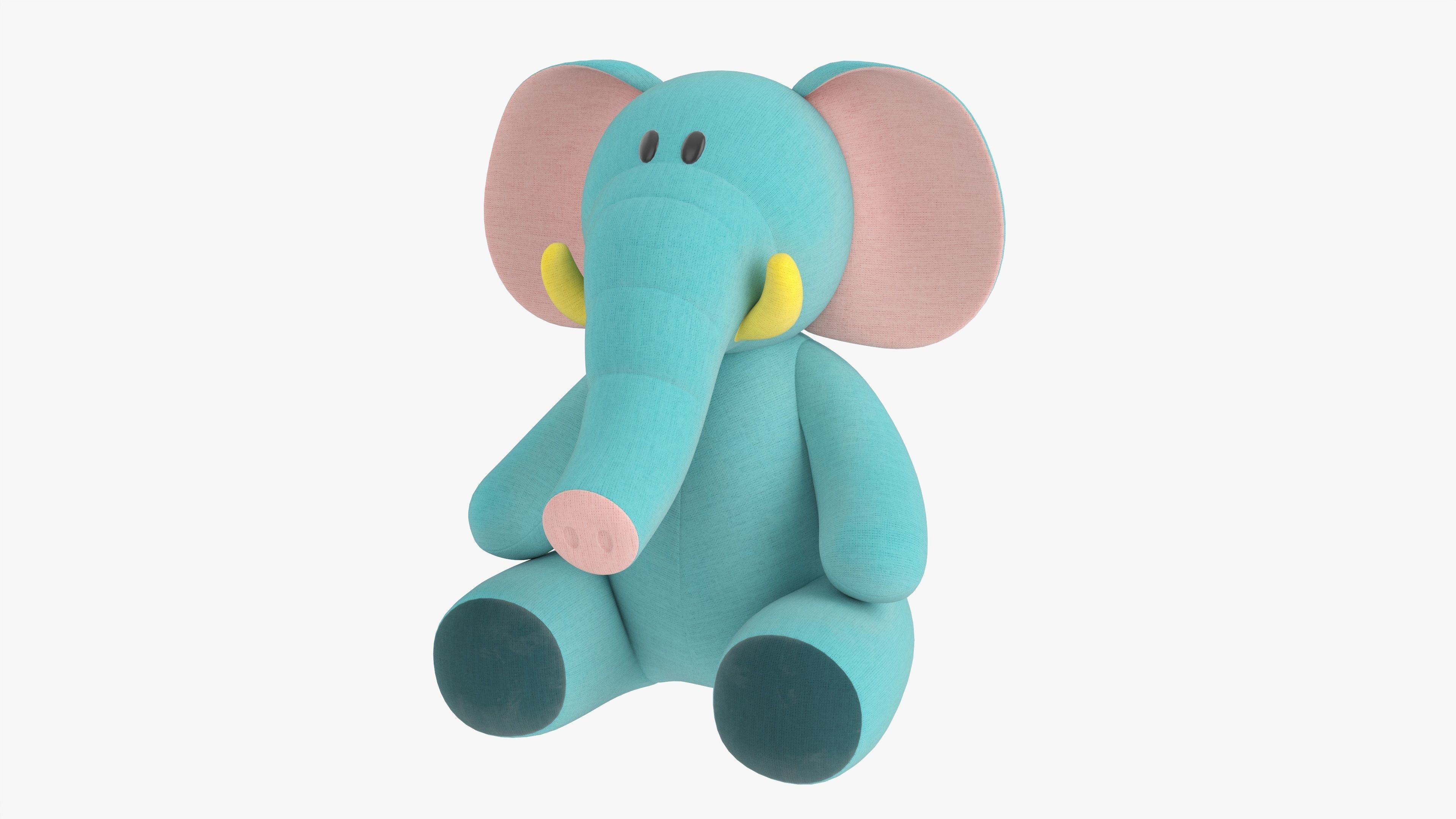 Elephant toy soft v2 3D model_1