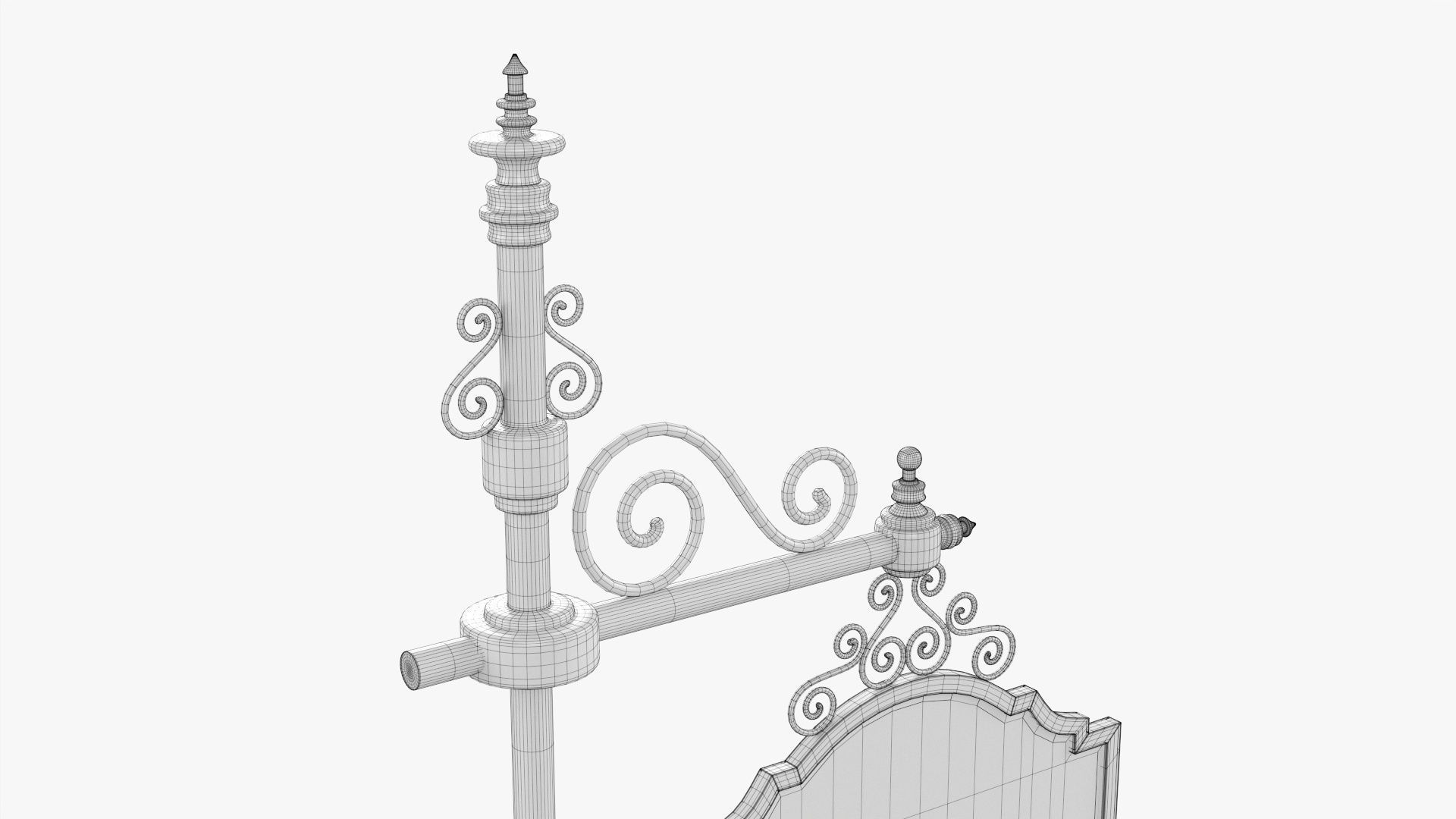 Forged column with hanging sign 01 3D model_9