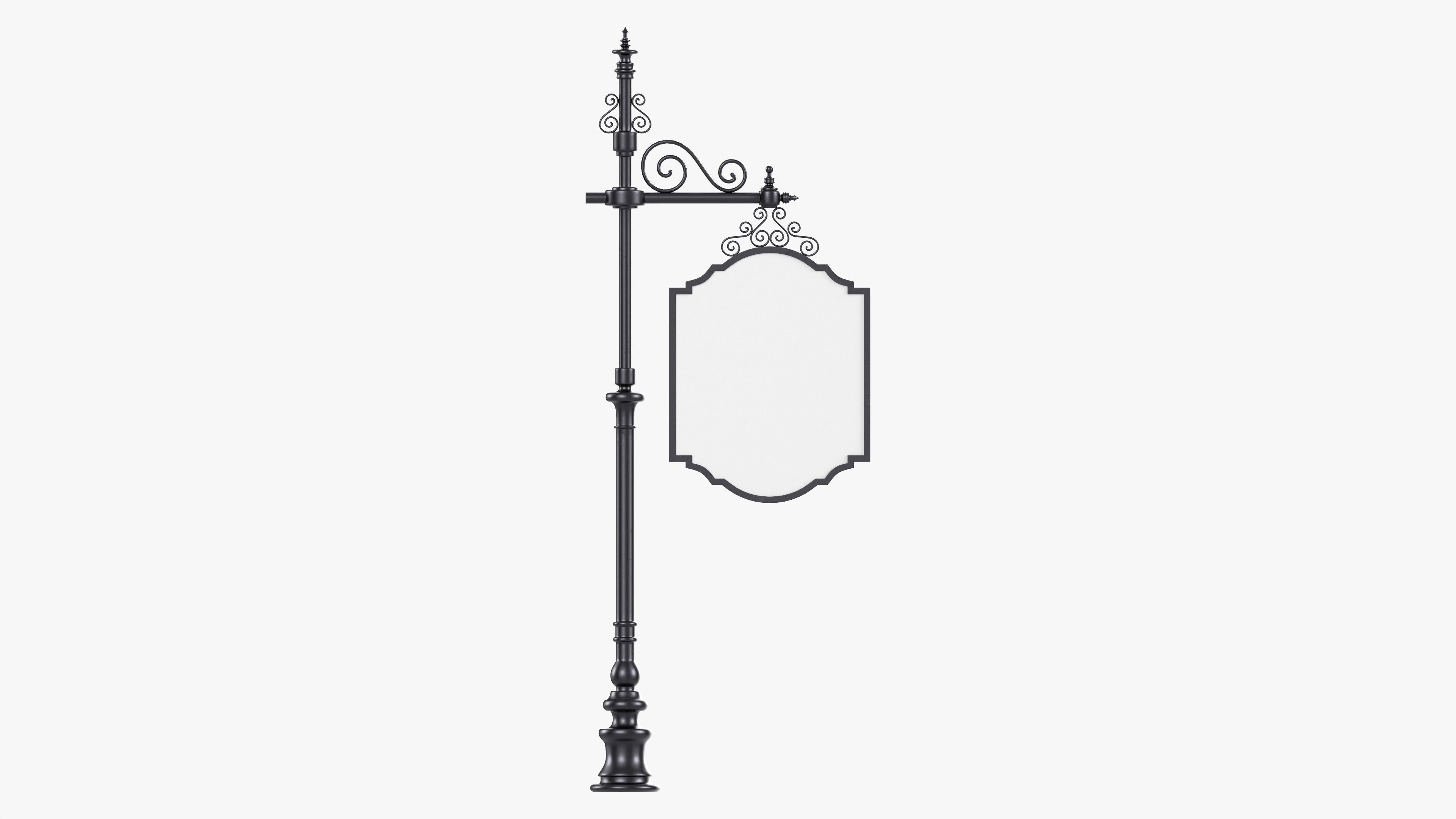 Forged column with hanging sign 01 3D model_4