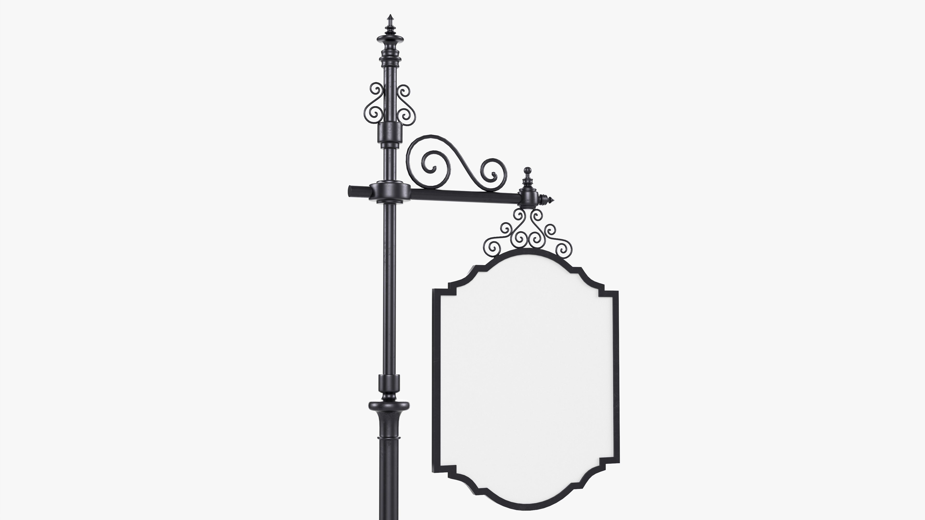 Forged column with hanging sign 01 3D model_2
