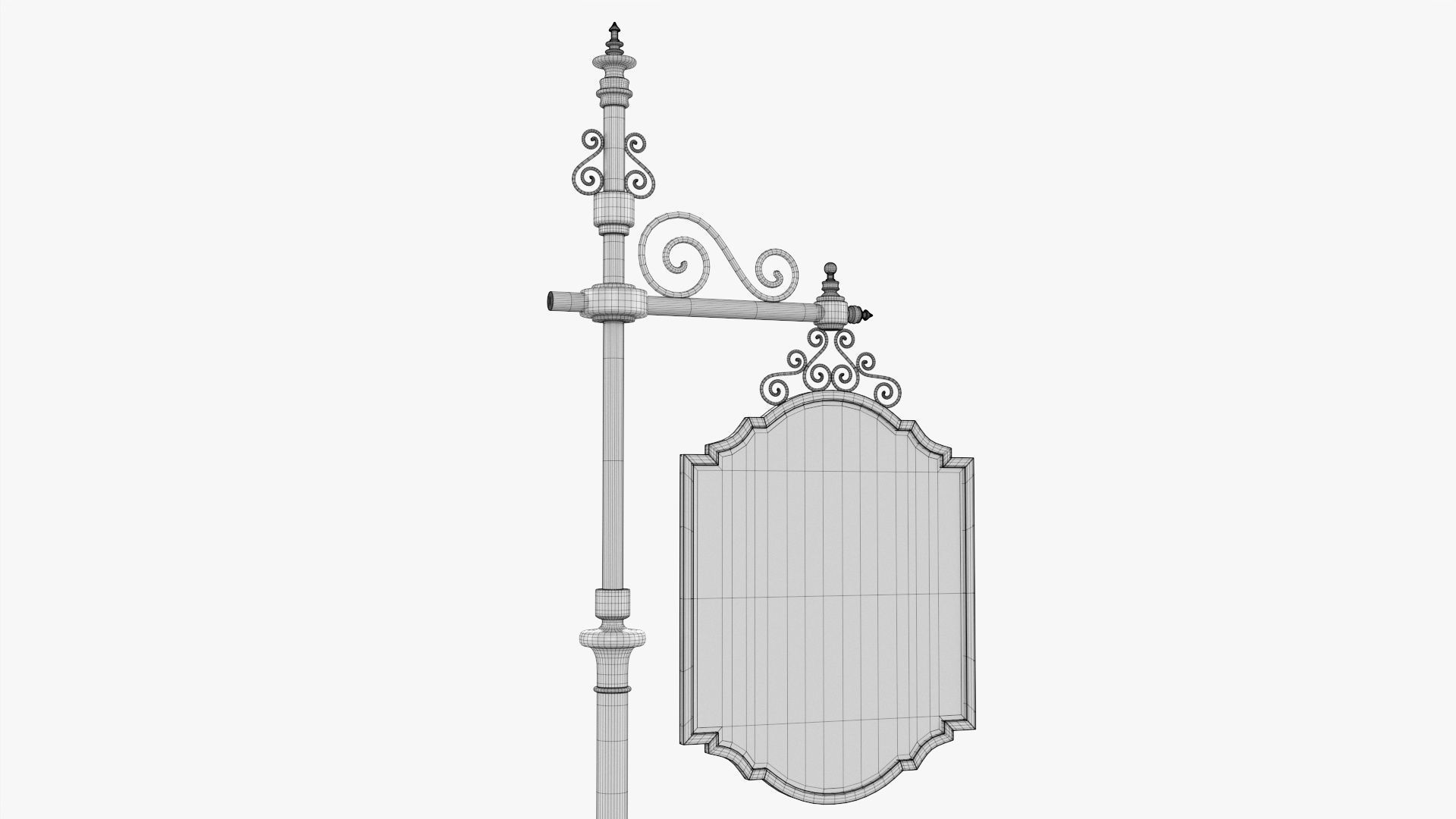 Forged column with hanging sign 01 3D model_8