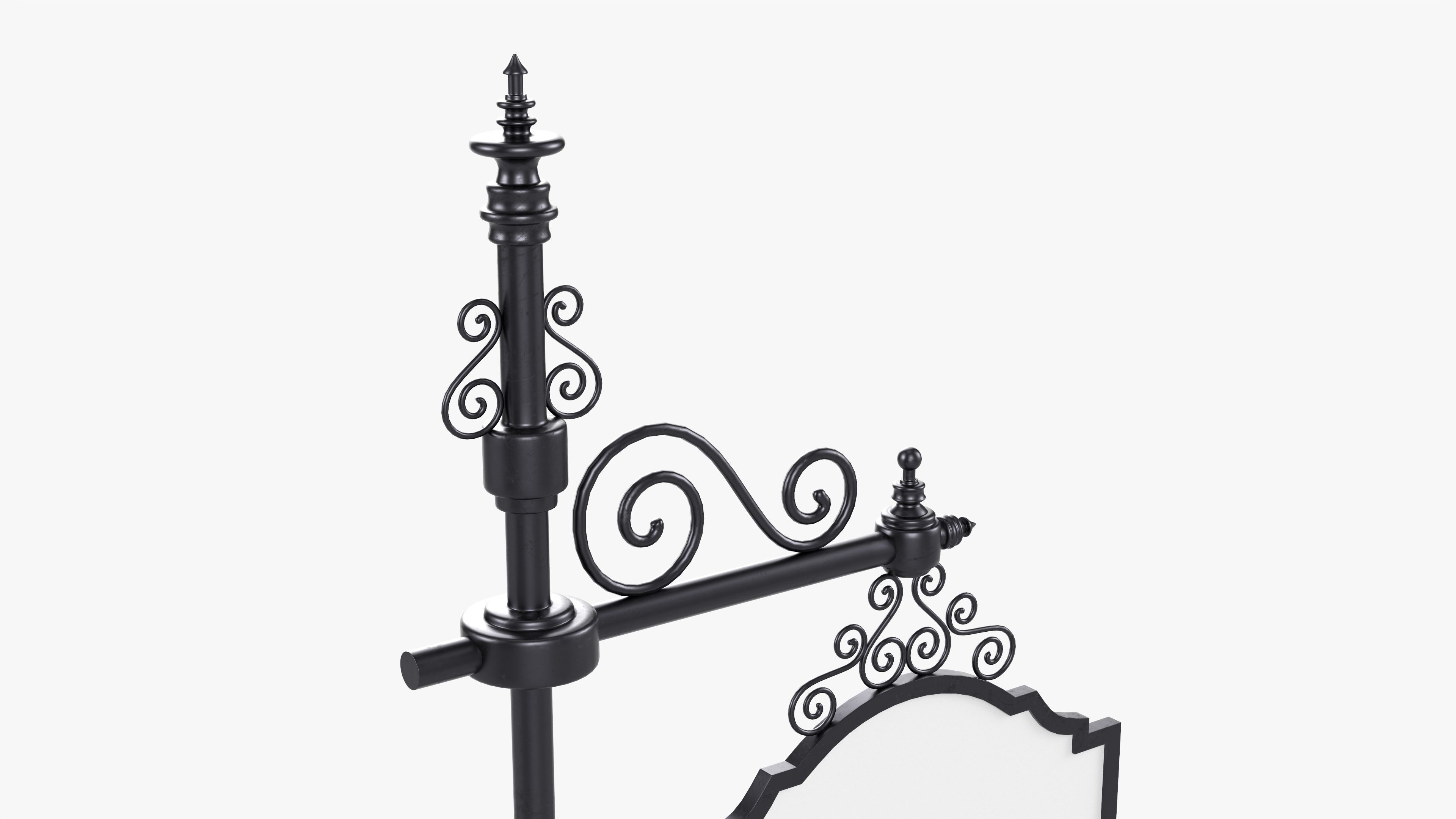 Forged column with hanging sign 01 3D model_3