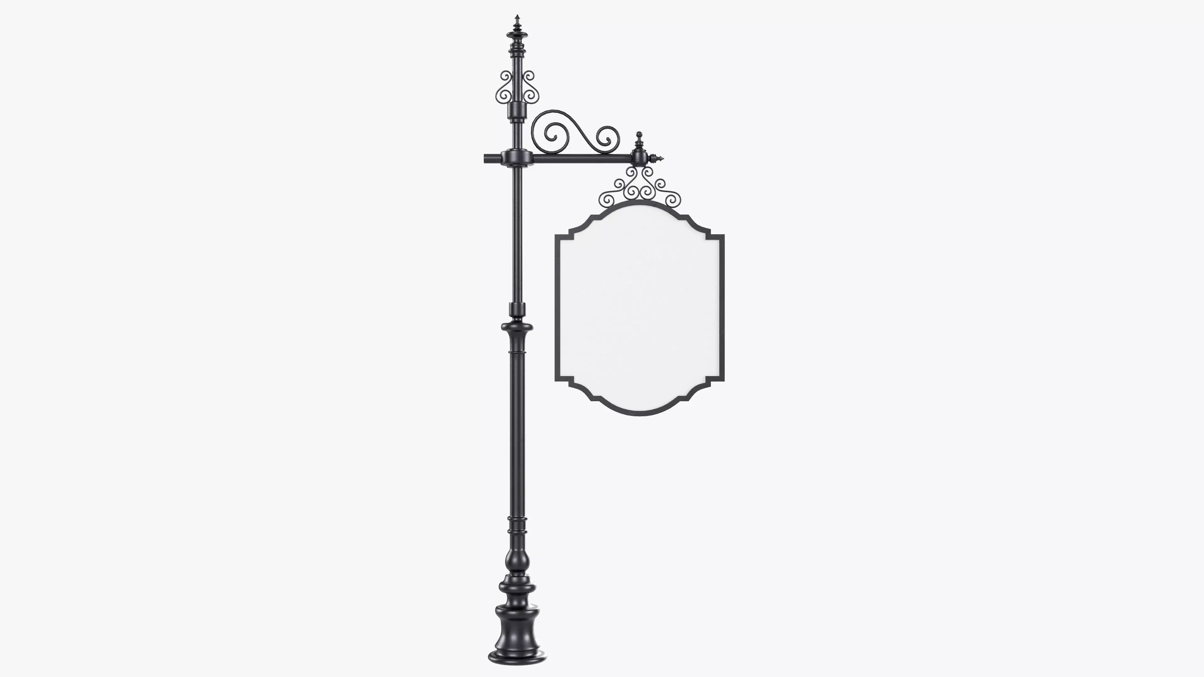 Forged column with hanging sign 01 3D model_0