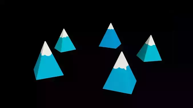 mountain stylized lowpoly Low-poly 3D model