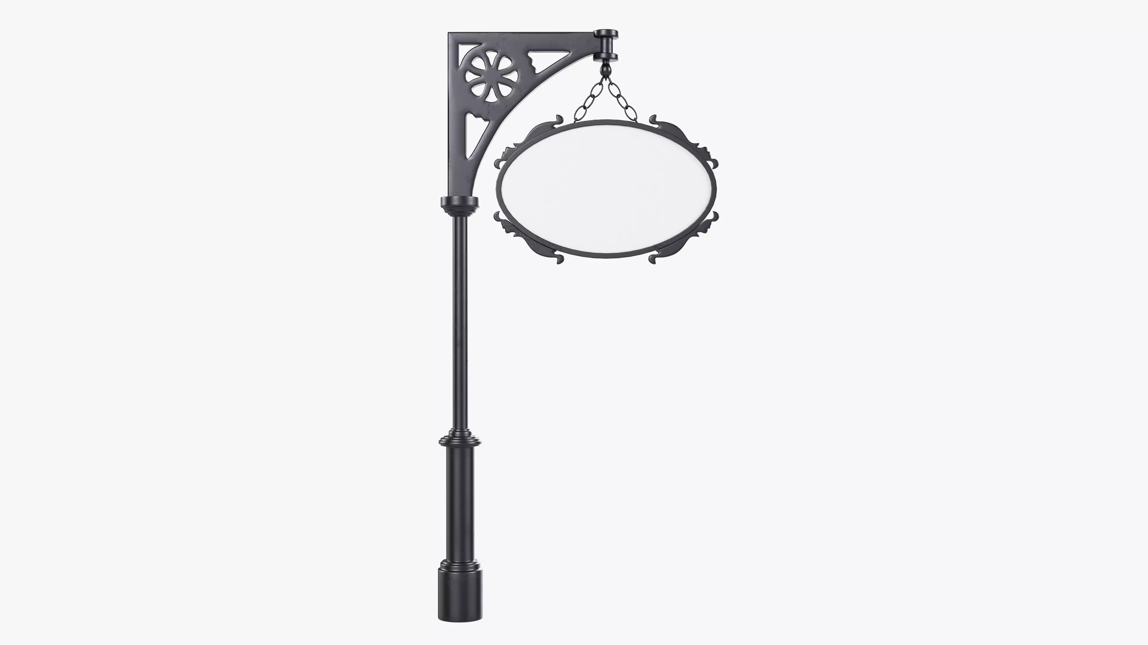 Forged column with hanging sign 04 3D model_0