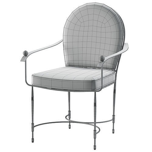 AMALFI ROUND BACK ARMCHAIR 3D model 5