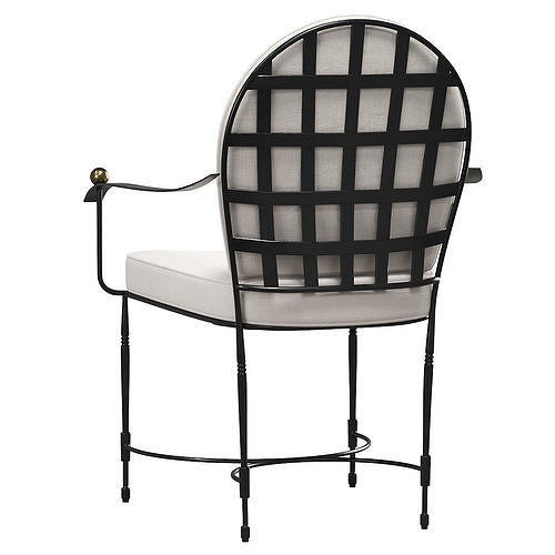 AMALFI ROUND BACK ARMCHAIR 3D model 4