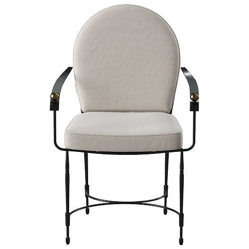 AMALFI ROUND BACK ARMCHAIR 3D model 3