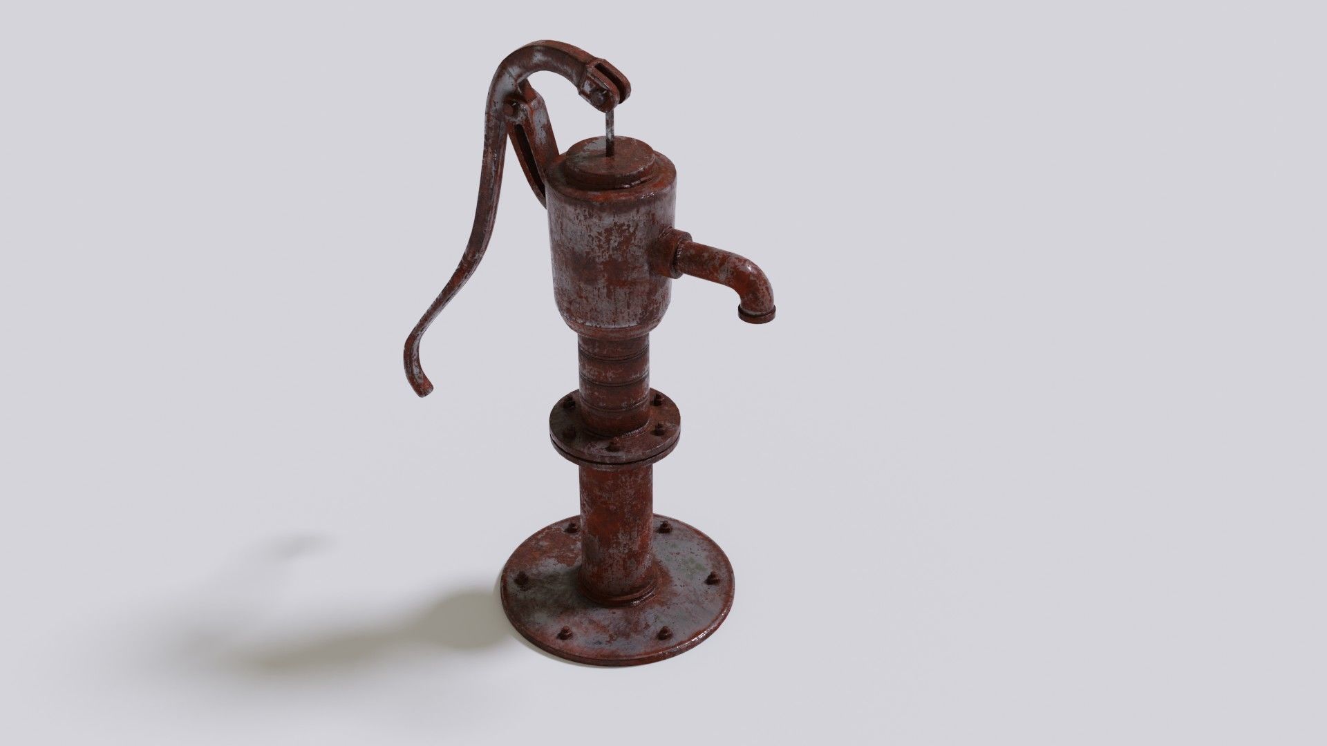 Water stream pump Low-poly 3D model_9