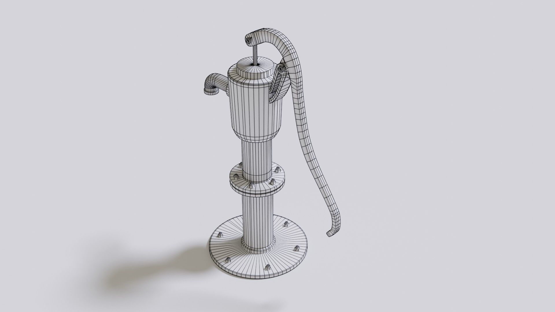 Water stream pump Low-poly 3D model_32