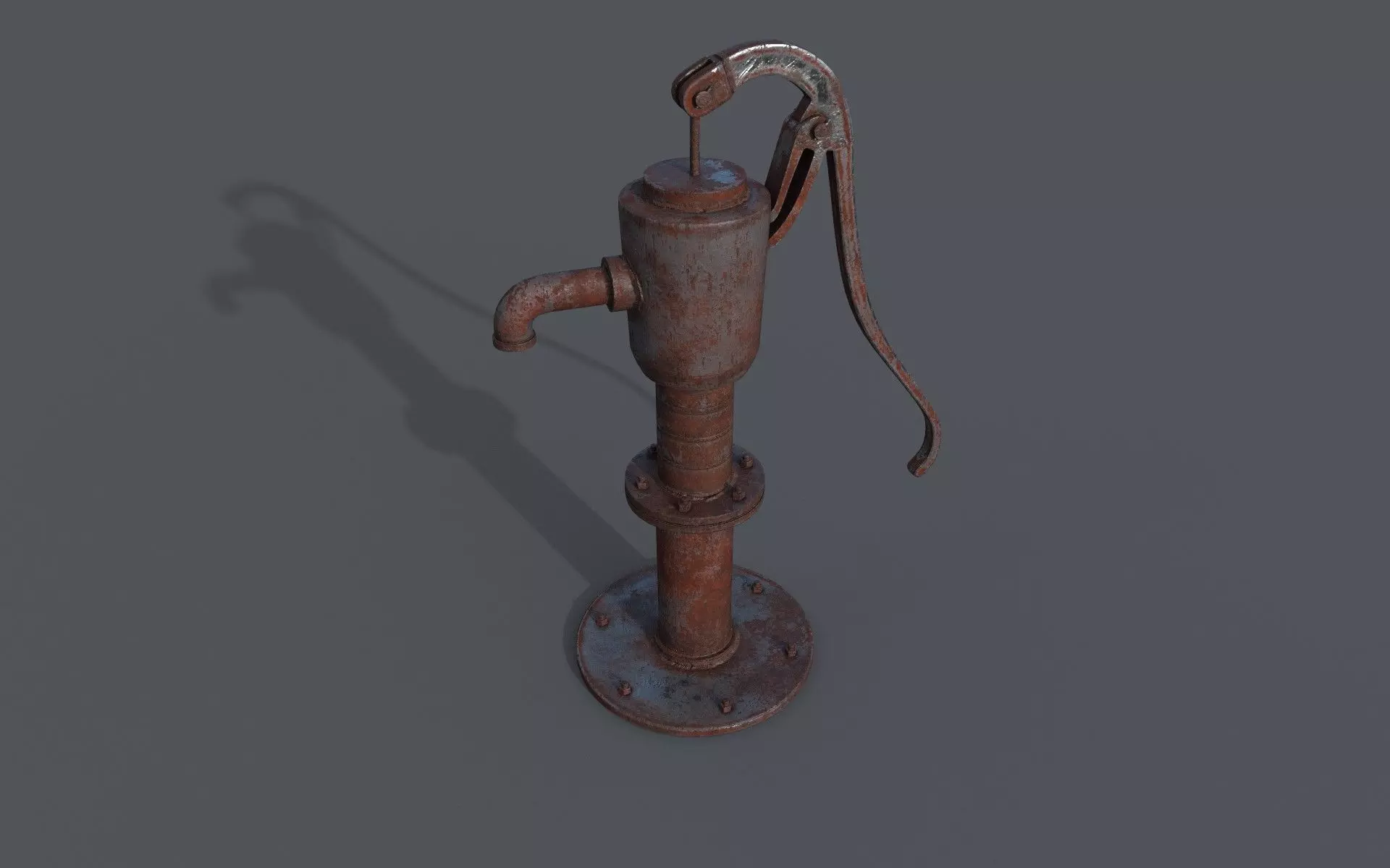 Water stream pump Low-poly 3D model_0