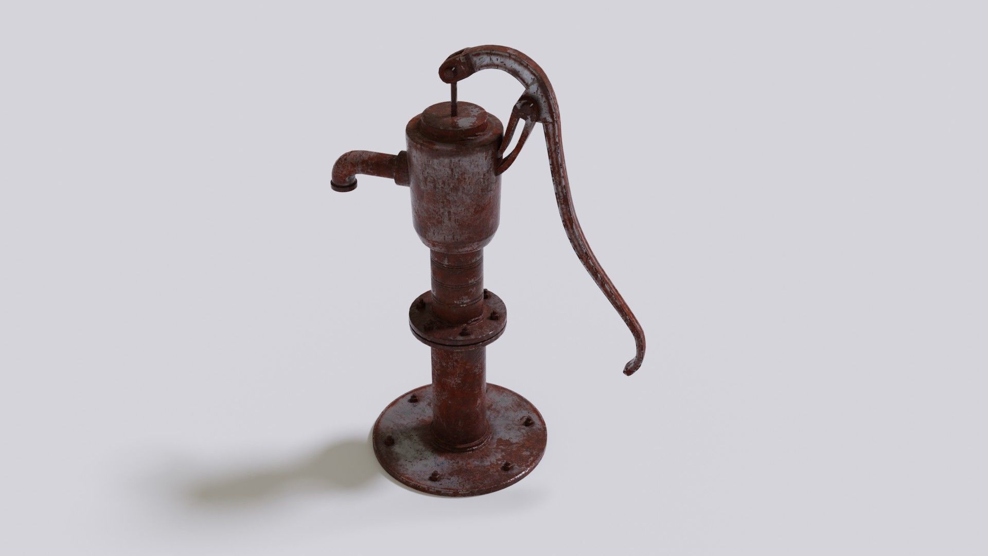 Water stream pump Low-poly 3D model_1