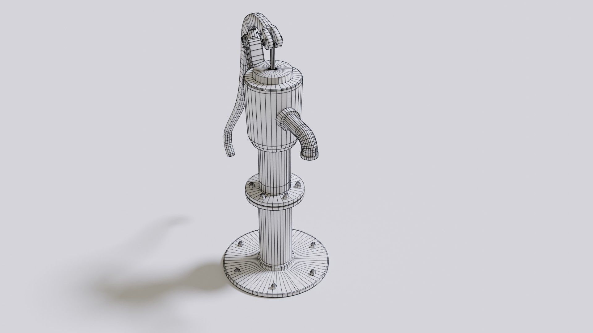 Water stream pump Low-poly 3D model_25