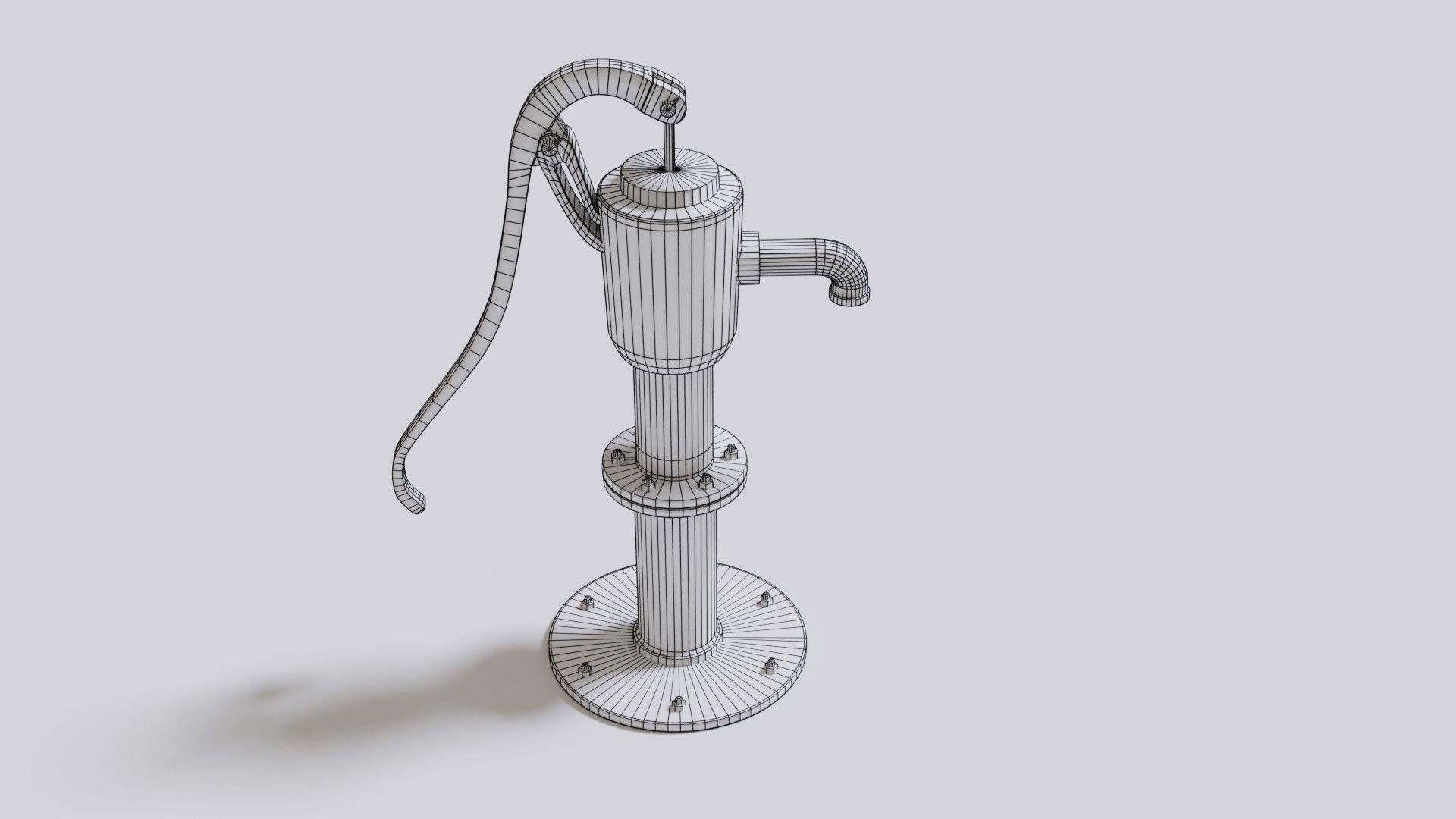 Water stream pump Low-poly 3D model_27