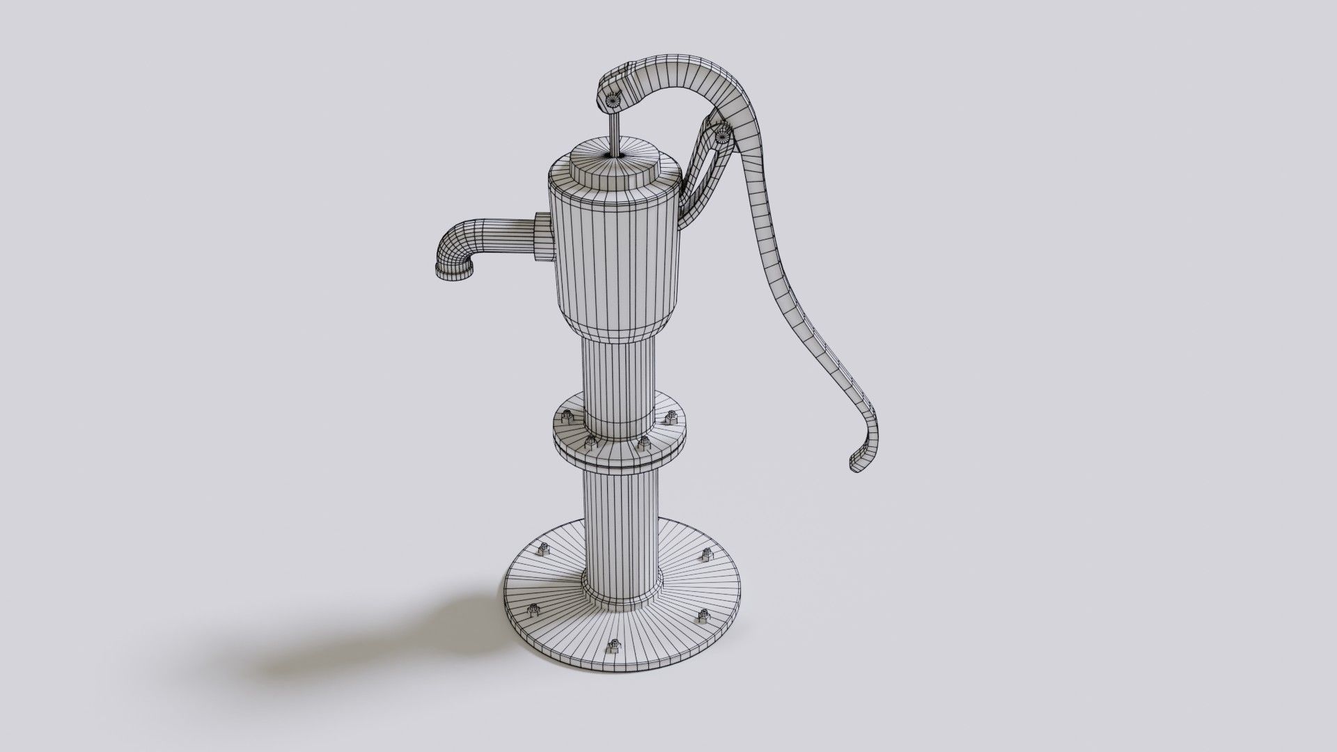 Water stream pump Low-poly 3D model_20