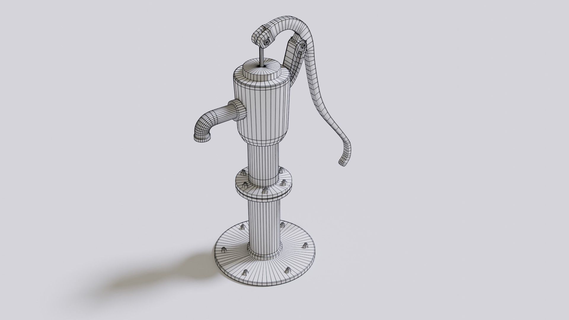 Water stream pump Low-poly 3D model_22