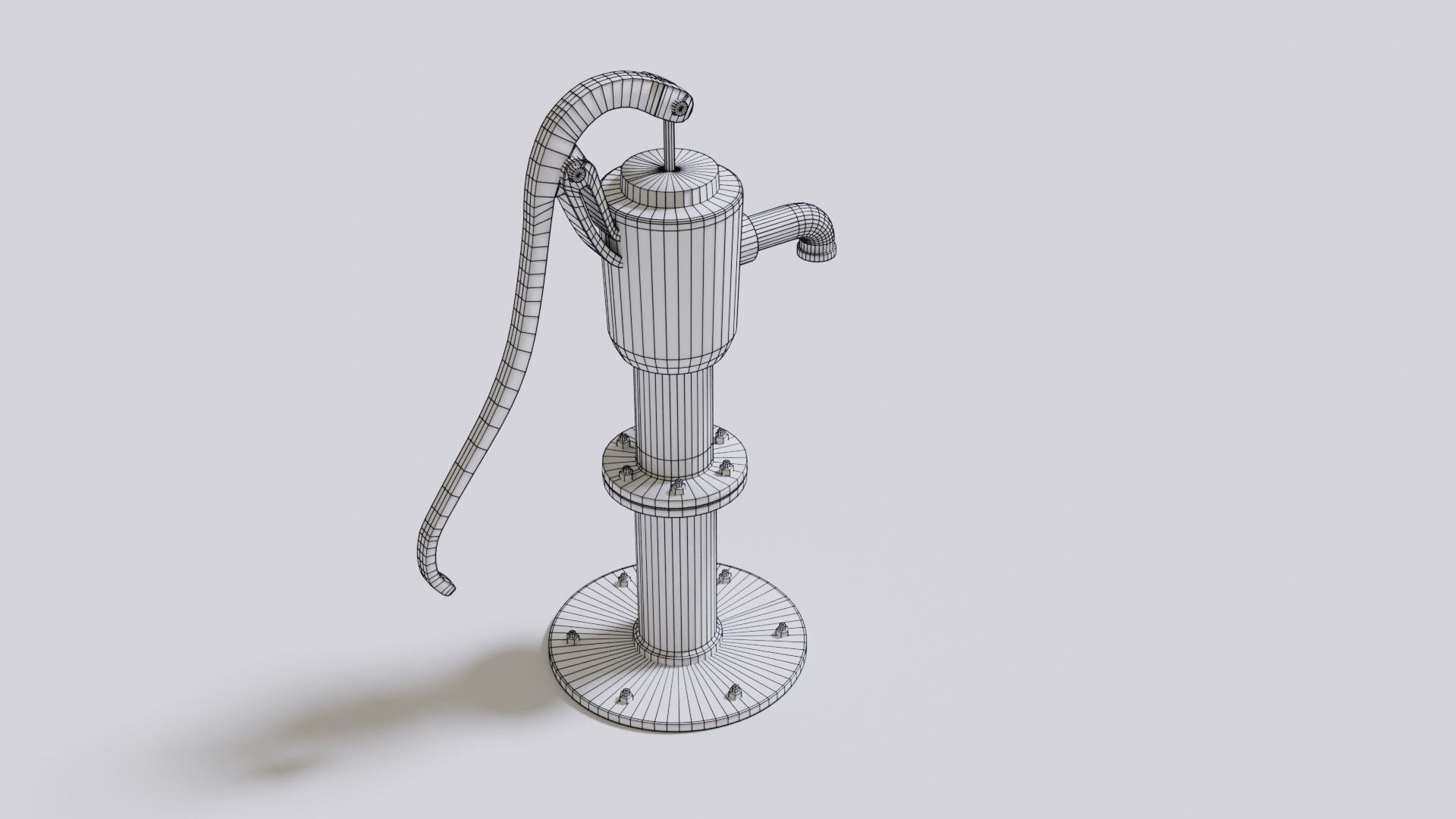 Water stream pump Low-poly 3D model_28