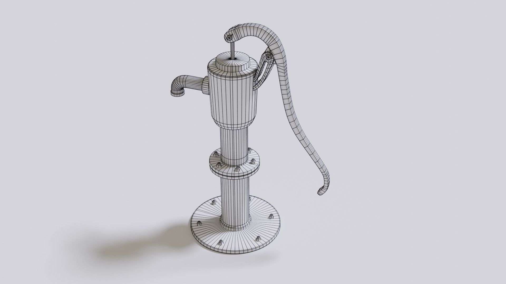 Water stream pump Low-poly 3D model_34