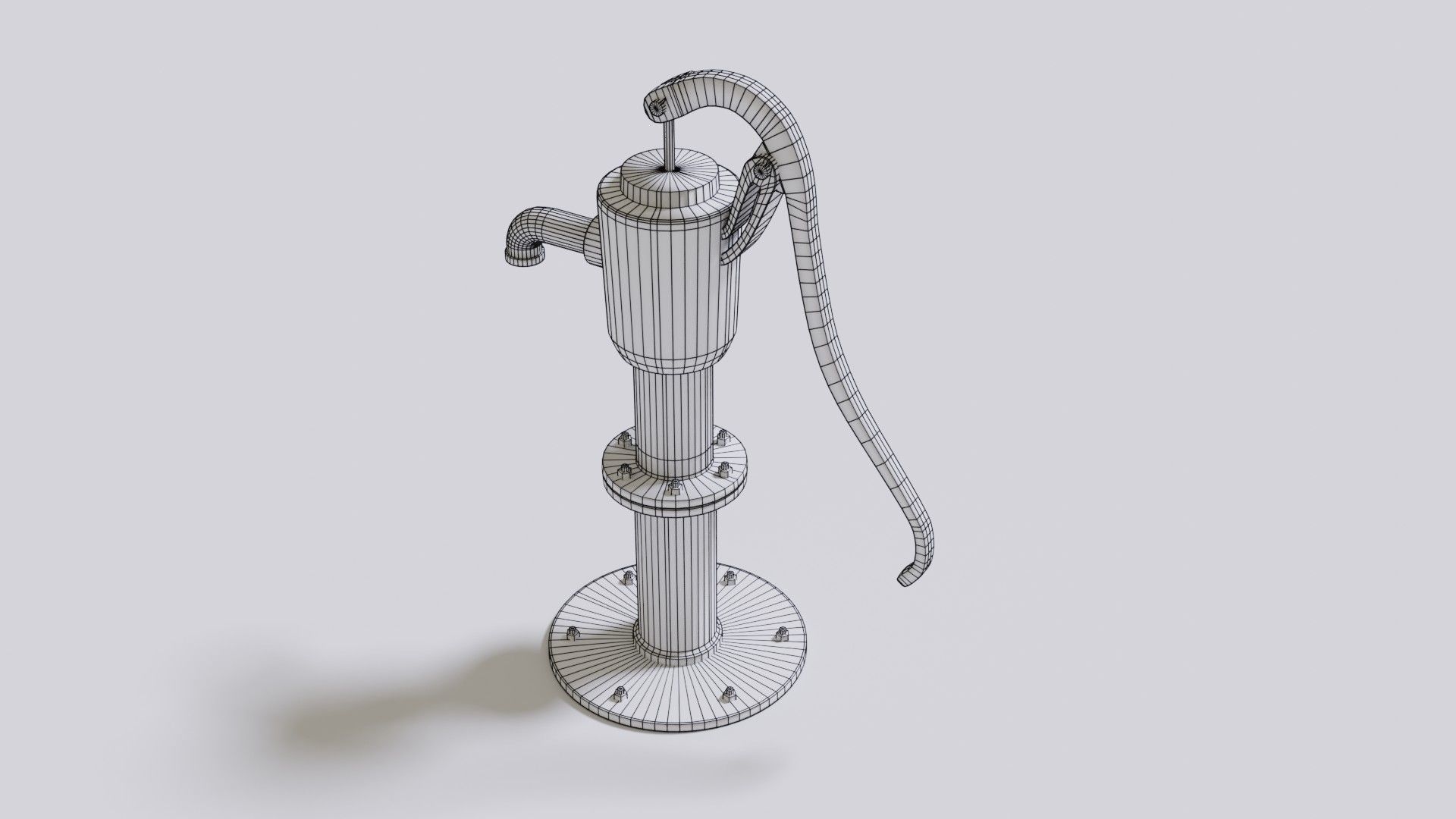 Water stream pump Low-poly 3D model_33