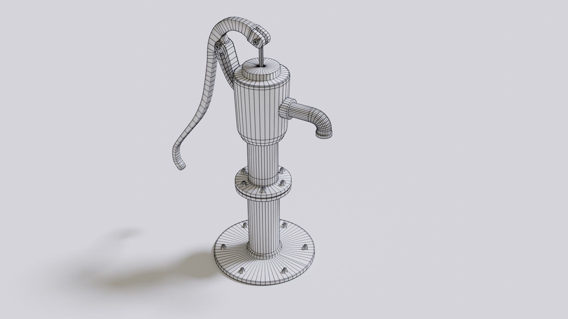 Water stream pump Low-poly 3D model_26