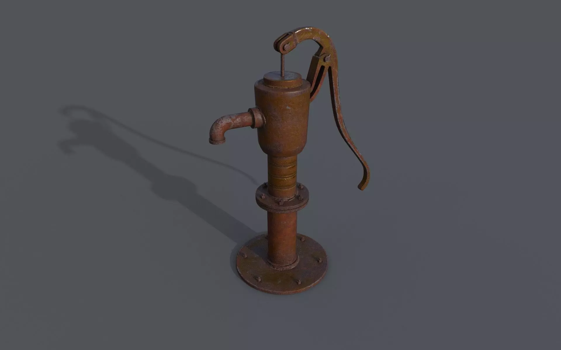 Water stream pump Low-poly 3D model_0