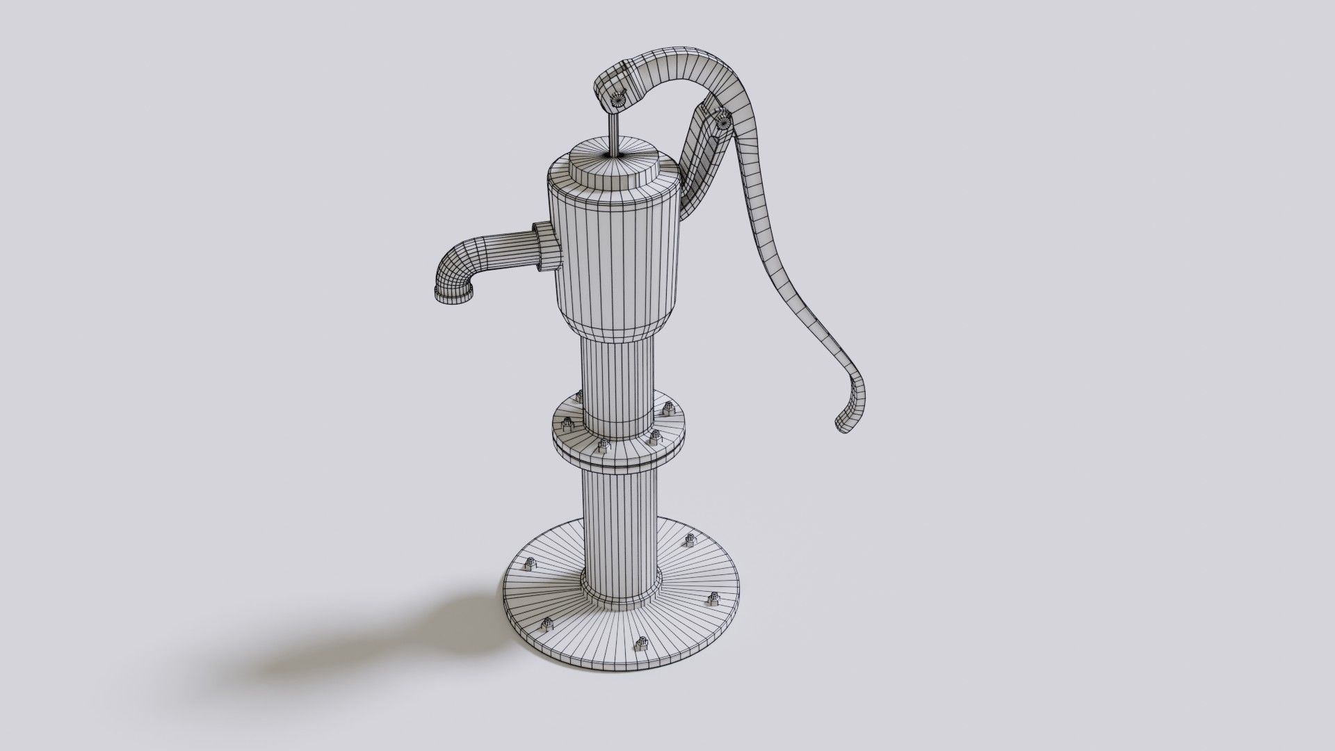 Water stream pump Low-poly 3D model_21
