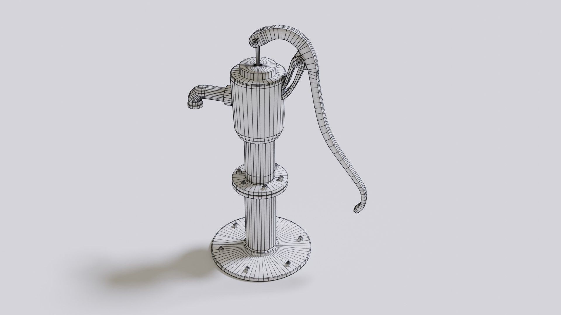 Water stream pump Low-poly 3D model_18