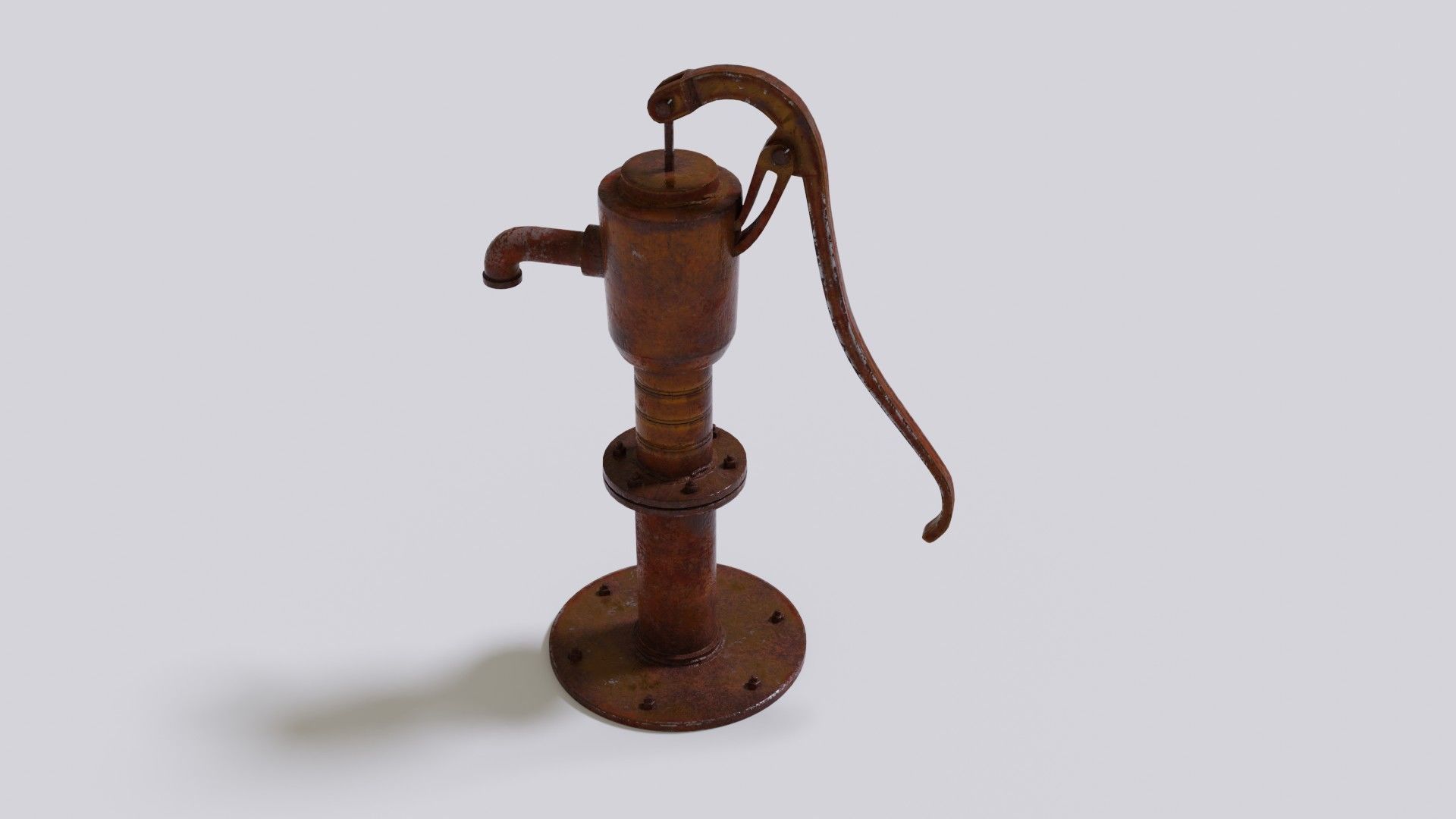 Water stream pump Low-poly 3D model_2