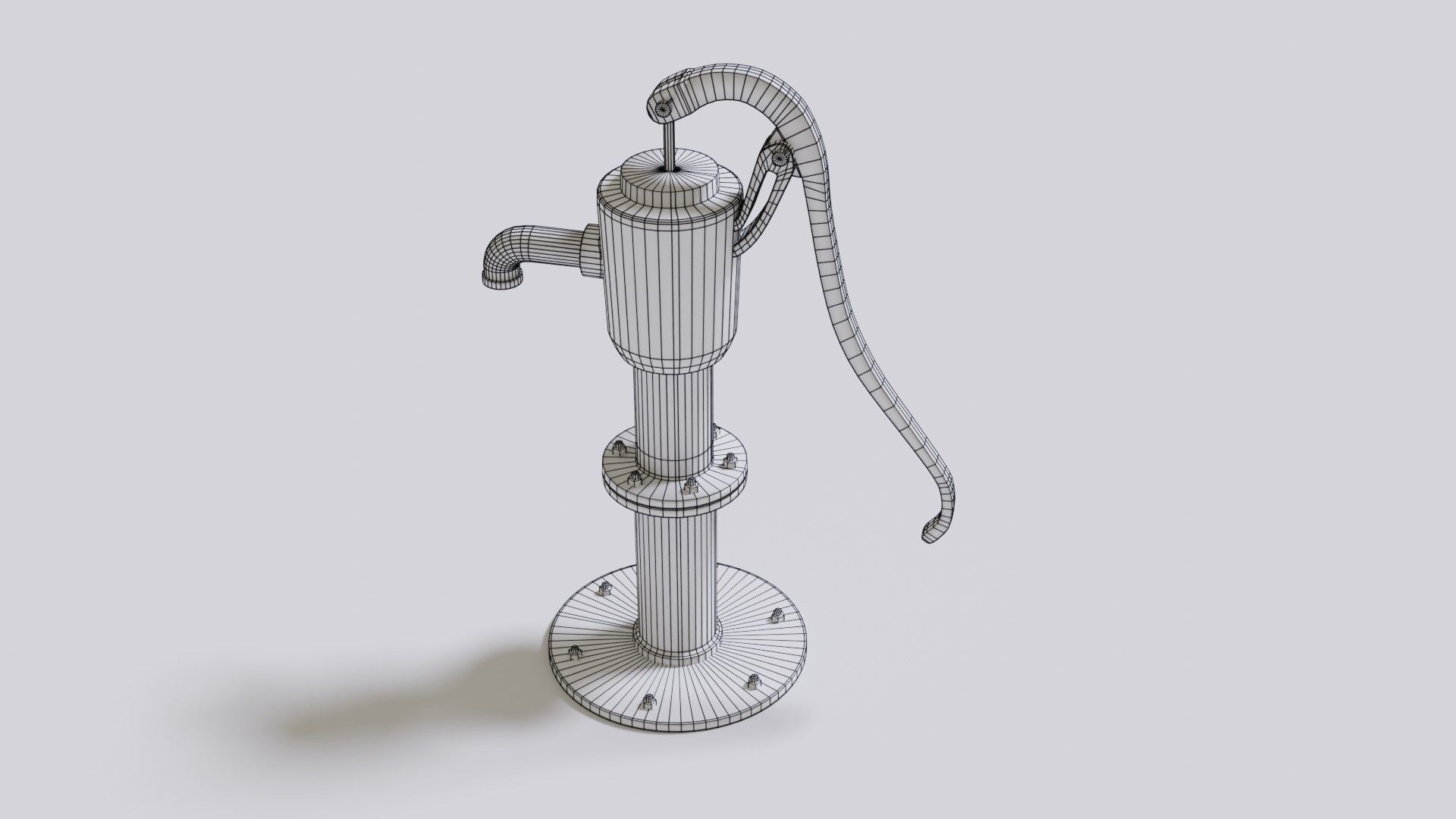 Water stream pump Low-poly 3D model_19