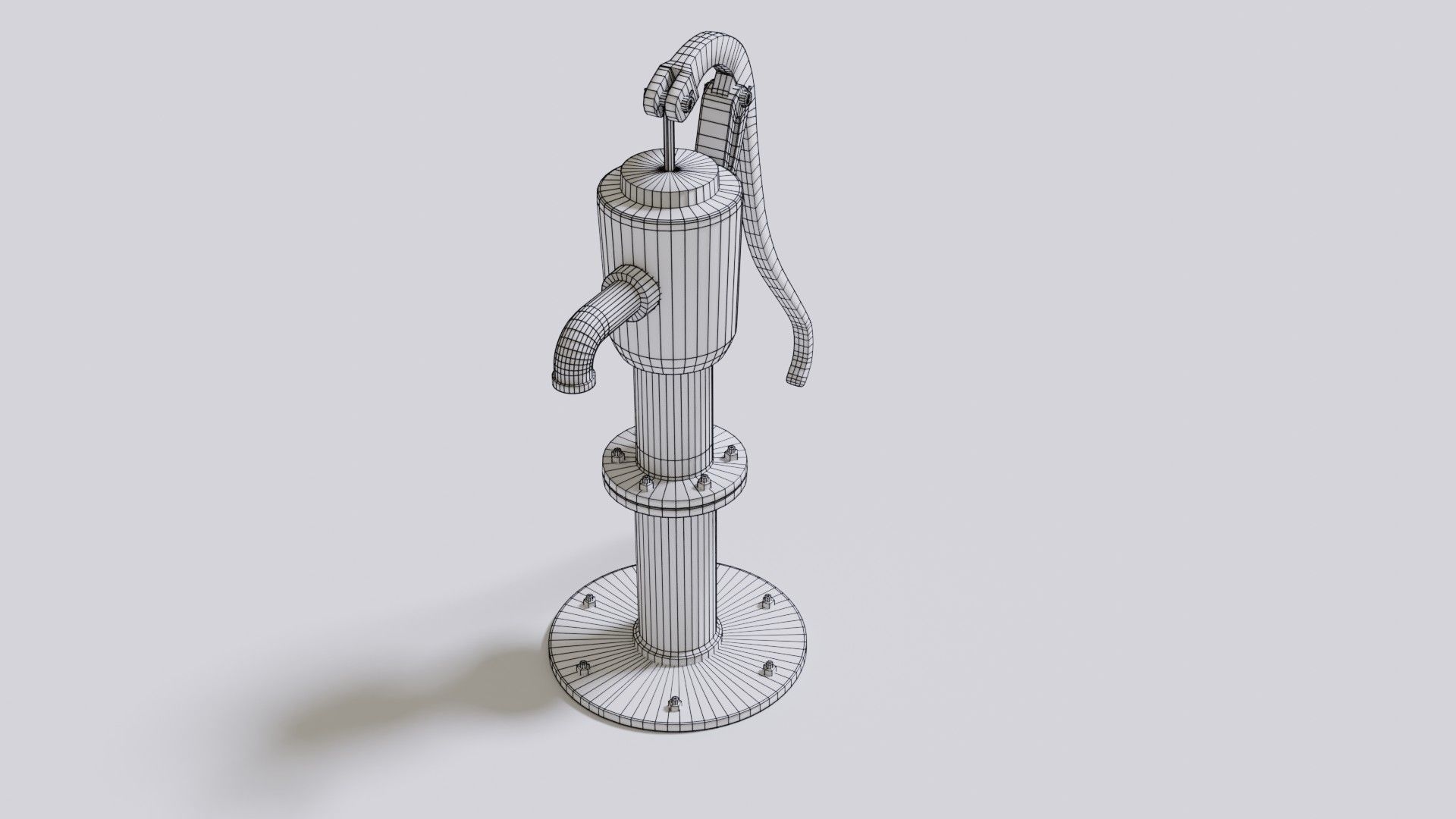 Water stream pump Low-poly 3D model_23