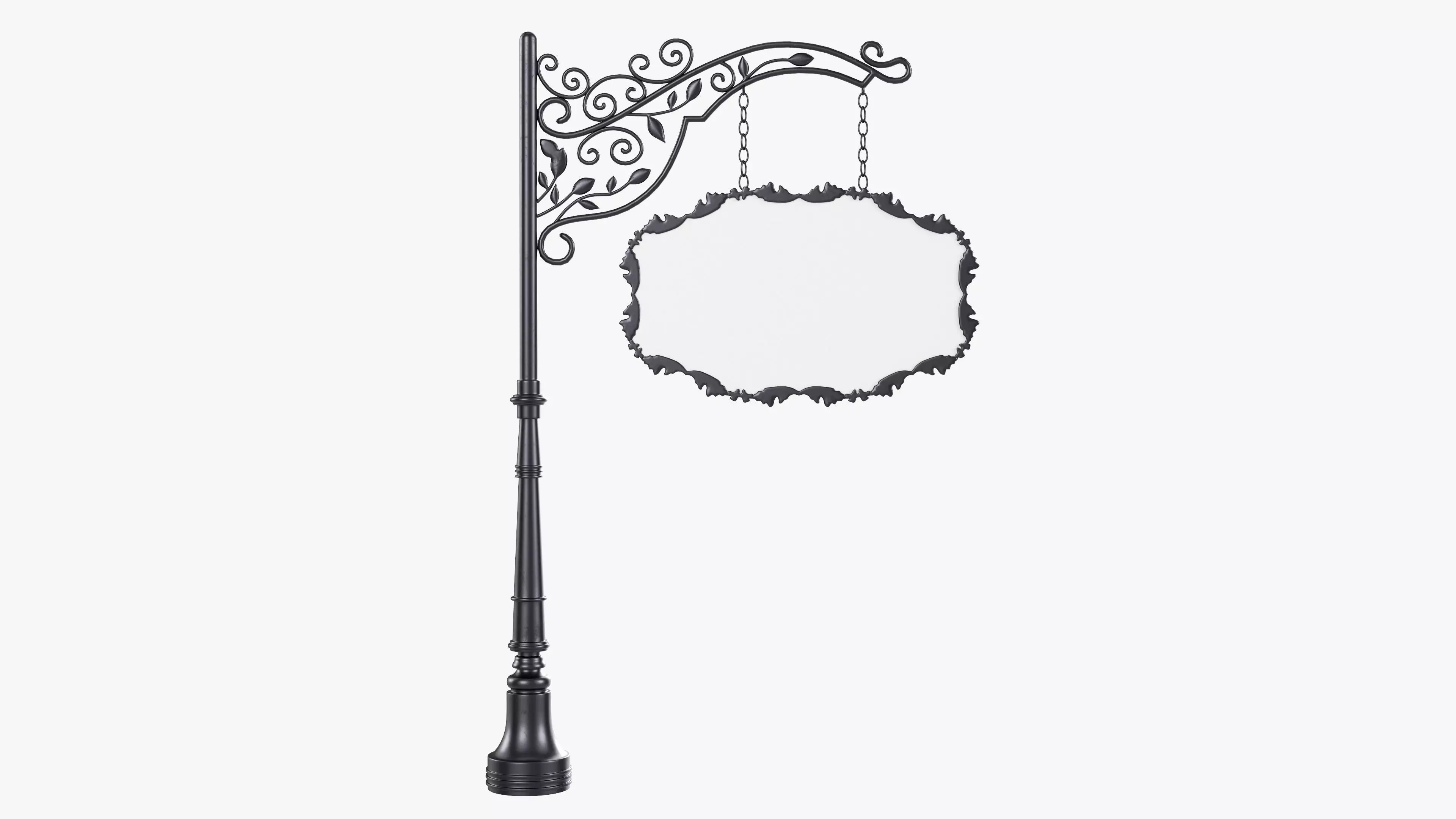 Forged column with hanging board 06 3D model