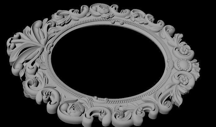mirror ornate frame 3D model_1