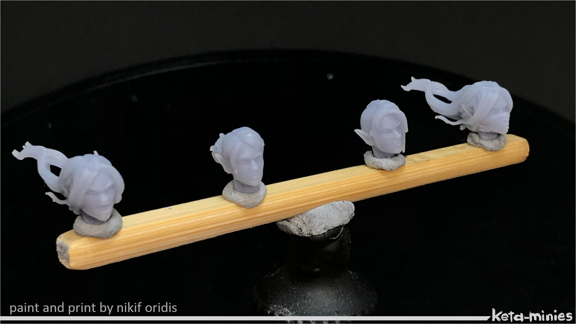 Alternatives females heads pack 28mm  -human and elves- 3D print model_5