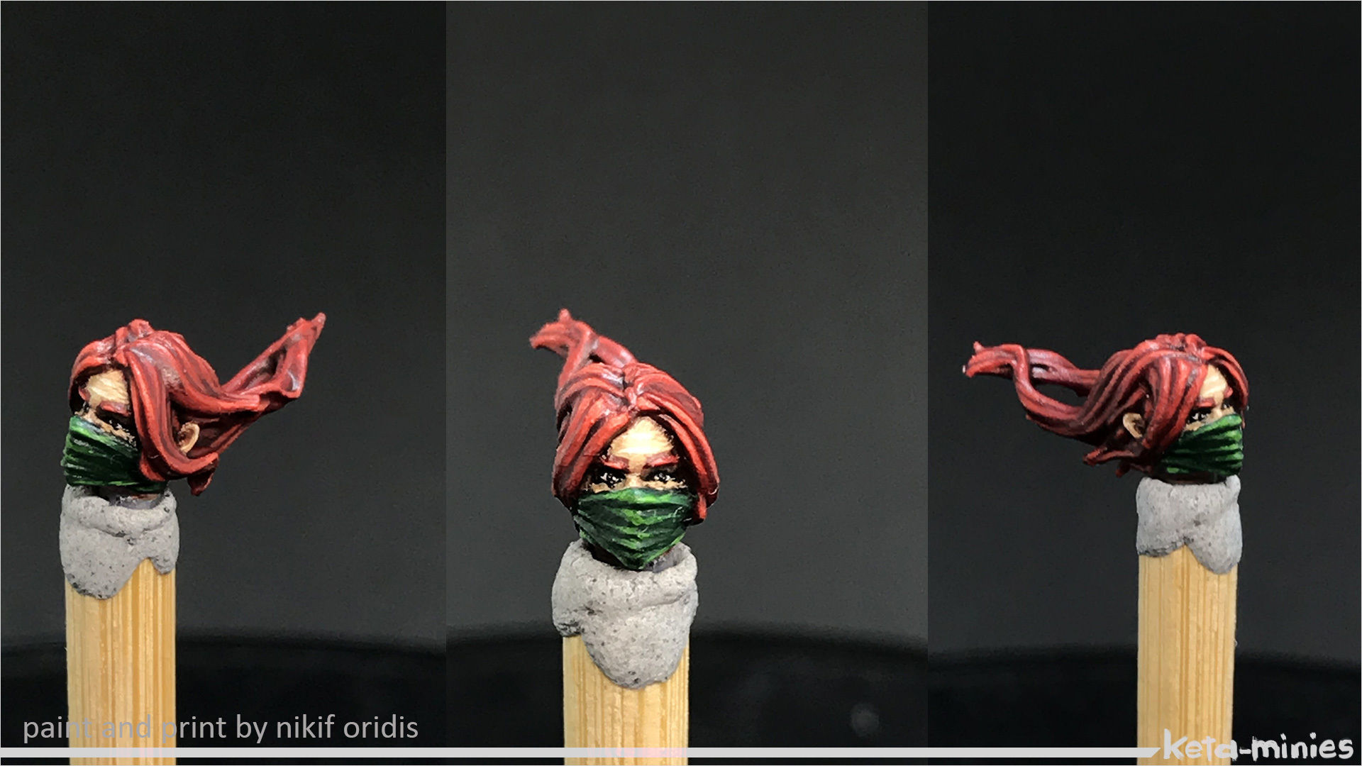 Alternatives females heads pack 28mm  -human and elves- 3D print model_3